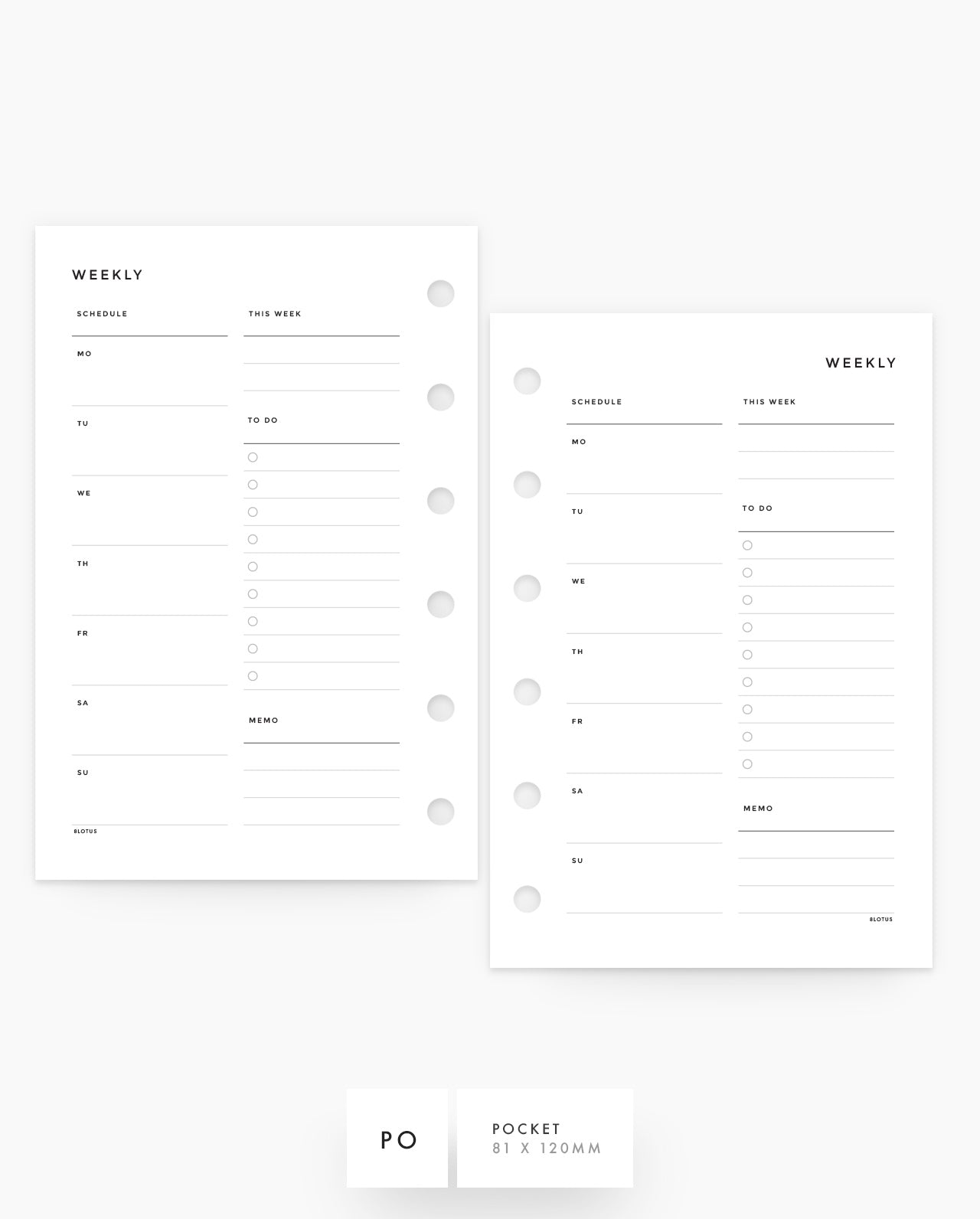 MN007 - Weekly Overview Planner Inserts