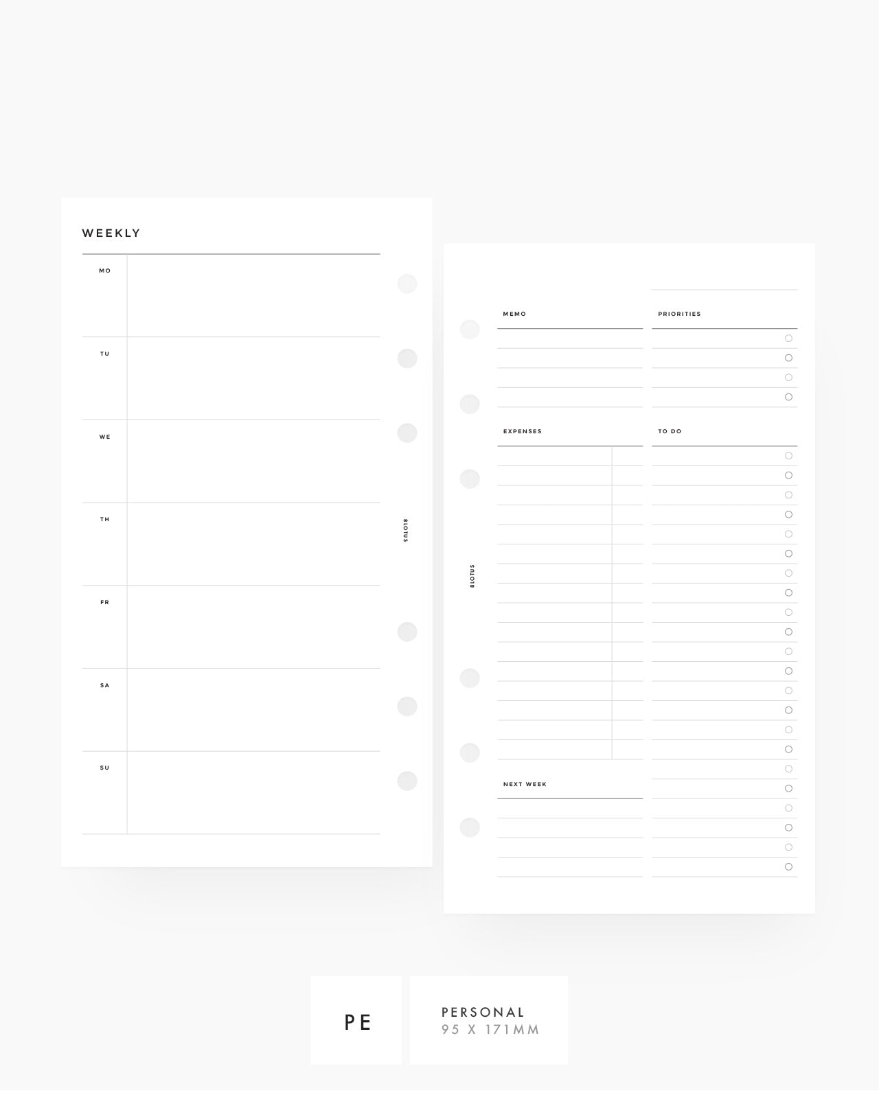MN021 - Weekly Horizontal w/ Expenses - PDF