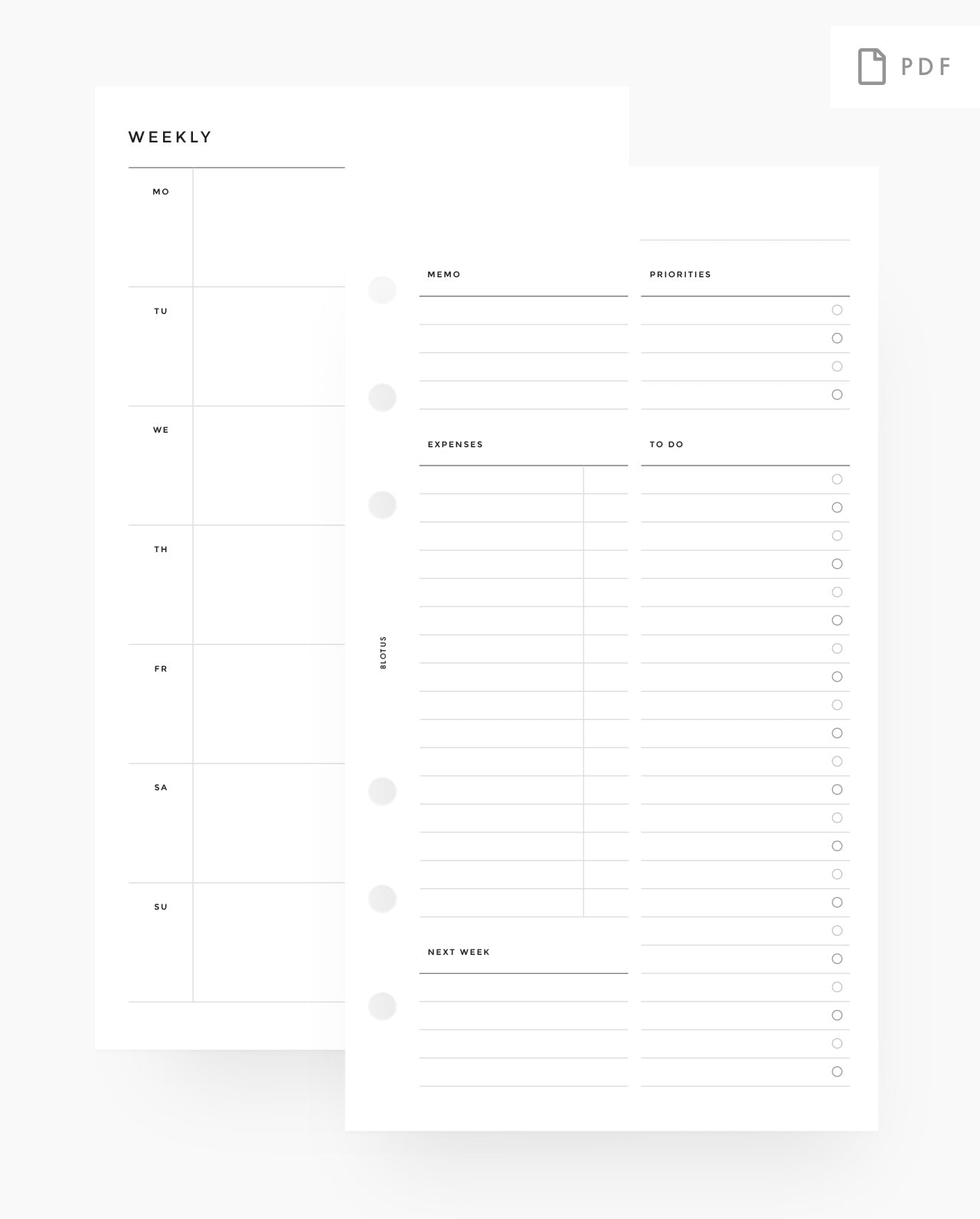 MN021 - Weekly Horizontal w/ Expenses - PDF
