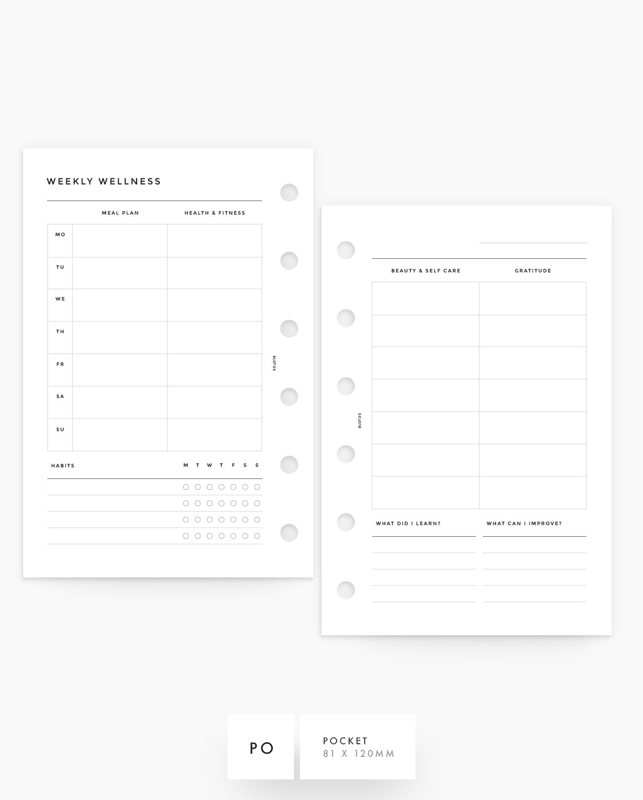 MN049 - Weekly Wellness Planner Inserts - SPECIAL ORDER