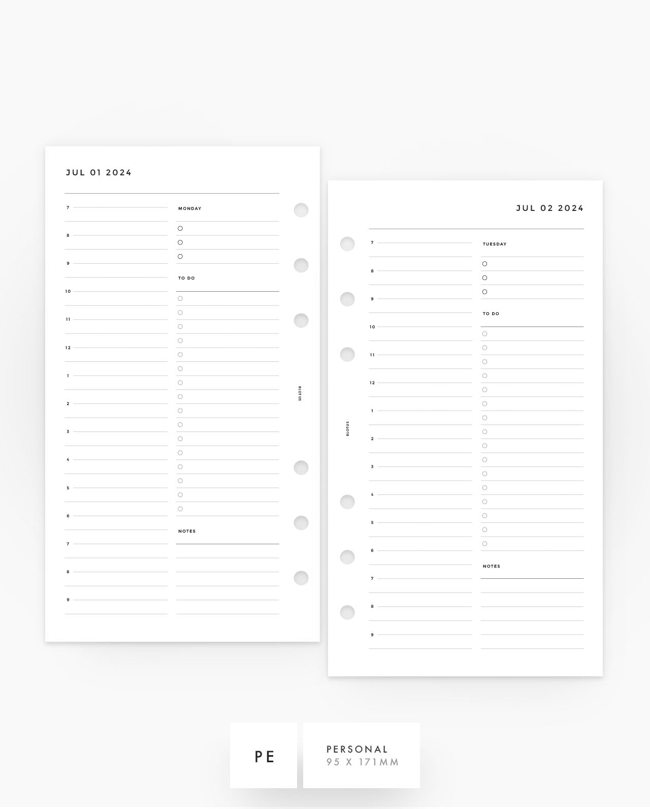 MN076 - 2025 Daily Planner Inserts - Half Hour