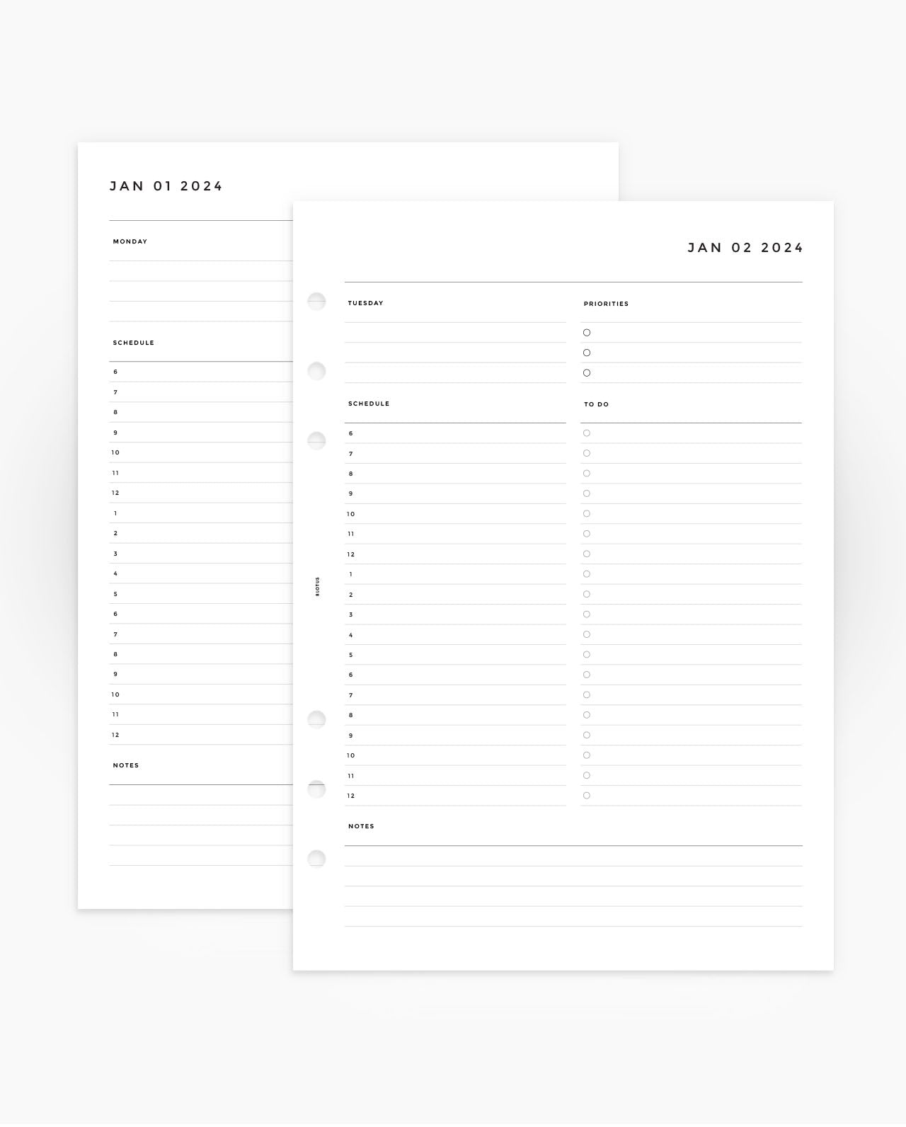 MN203 - 2024 DAILY PLANNER - HOURLY - DO1P - Printable PDF