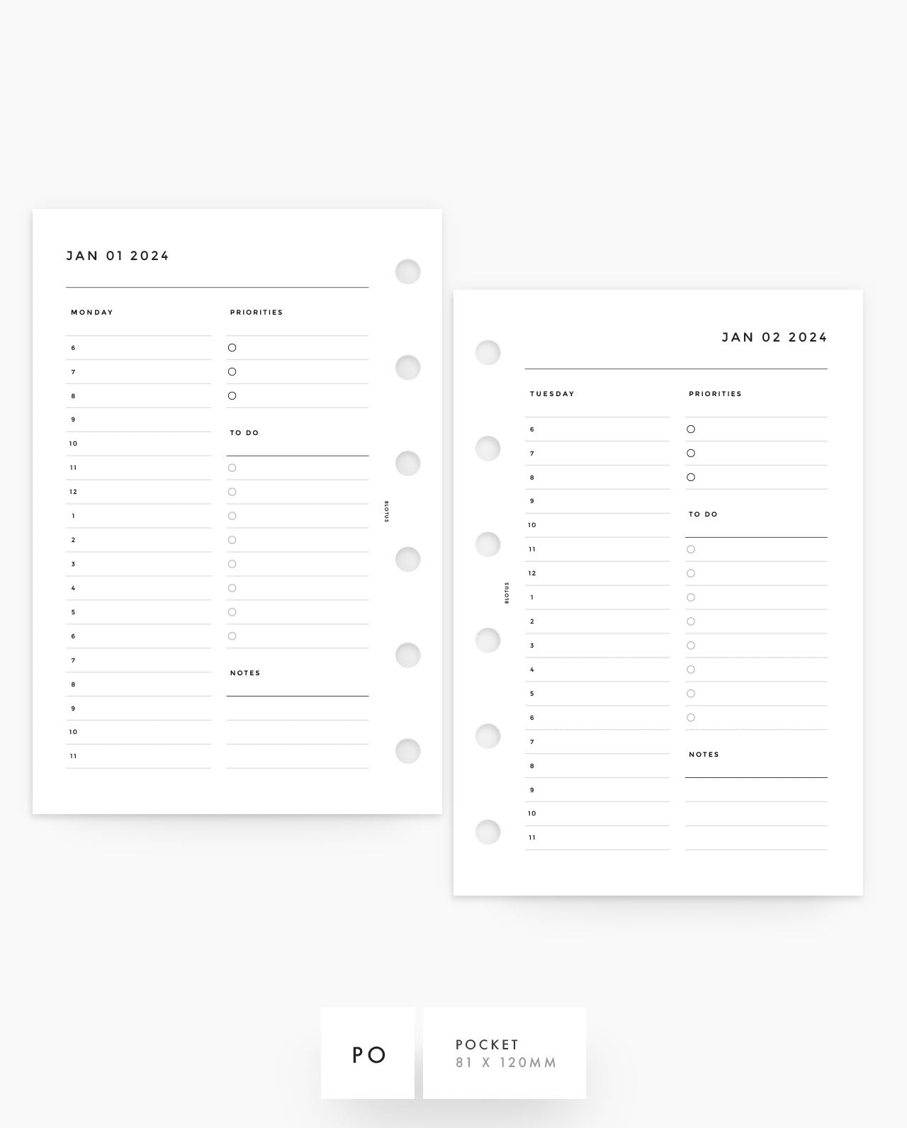 MN203 - 2024 Daily Planner - Hourly - DO1P (PREORDER)