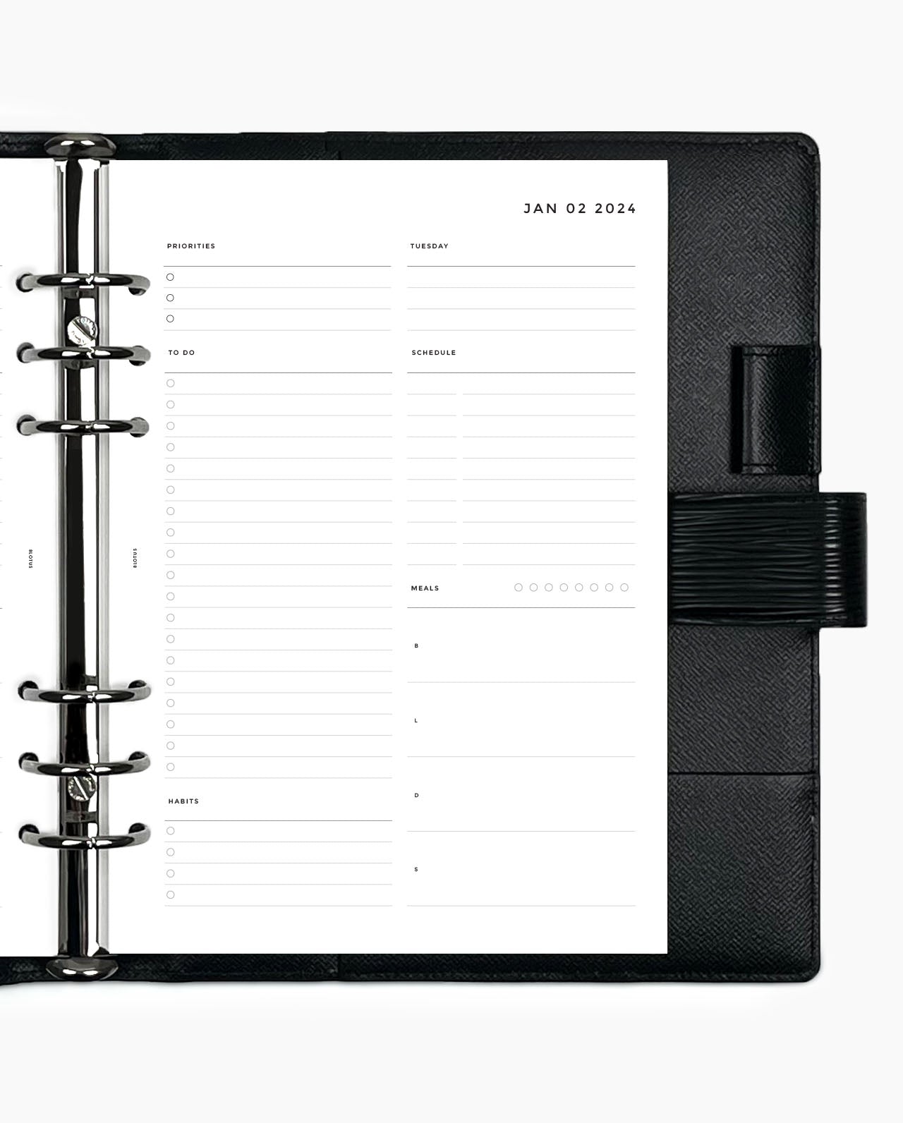 MN040 - 2024 Daily Meals & Habits Planner Inserts - DO1P