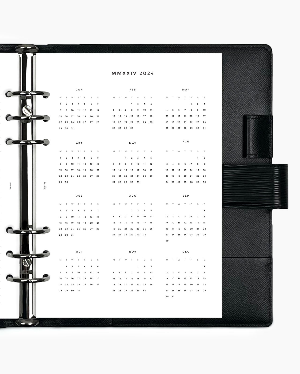 MN018 - 2024 Yearly & Quarterly Overview Planner Inserts (PREORDER)