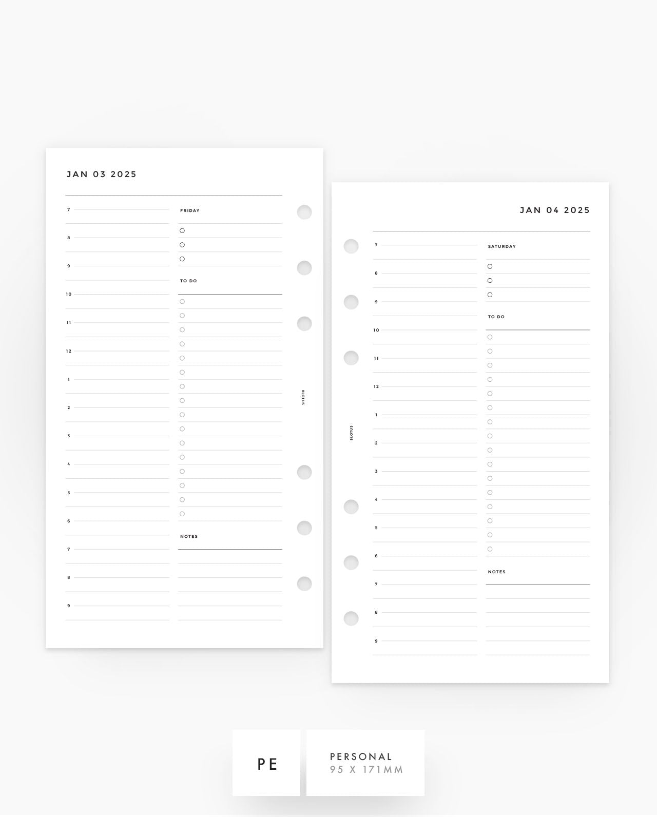 MN076 - 2026 Daily Planner Inserts - Half Hour