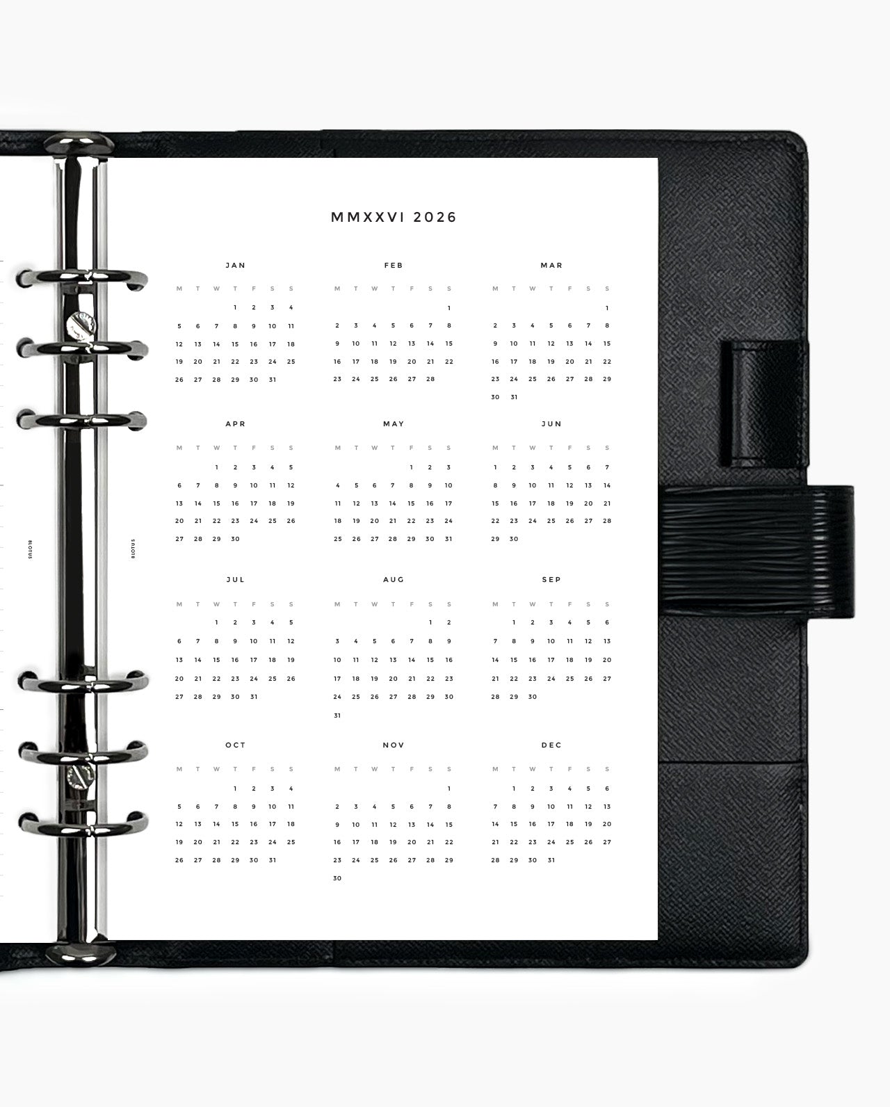 MN018 - 2026 Yearly & Quarterly Overview Planner Inserts