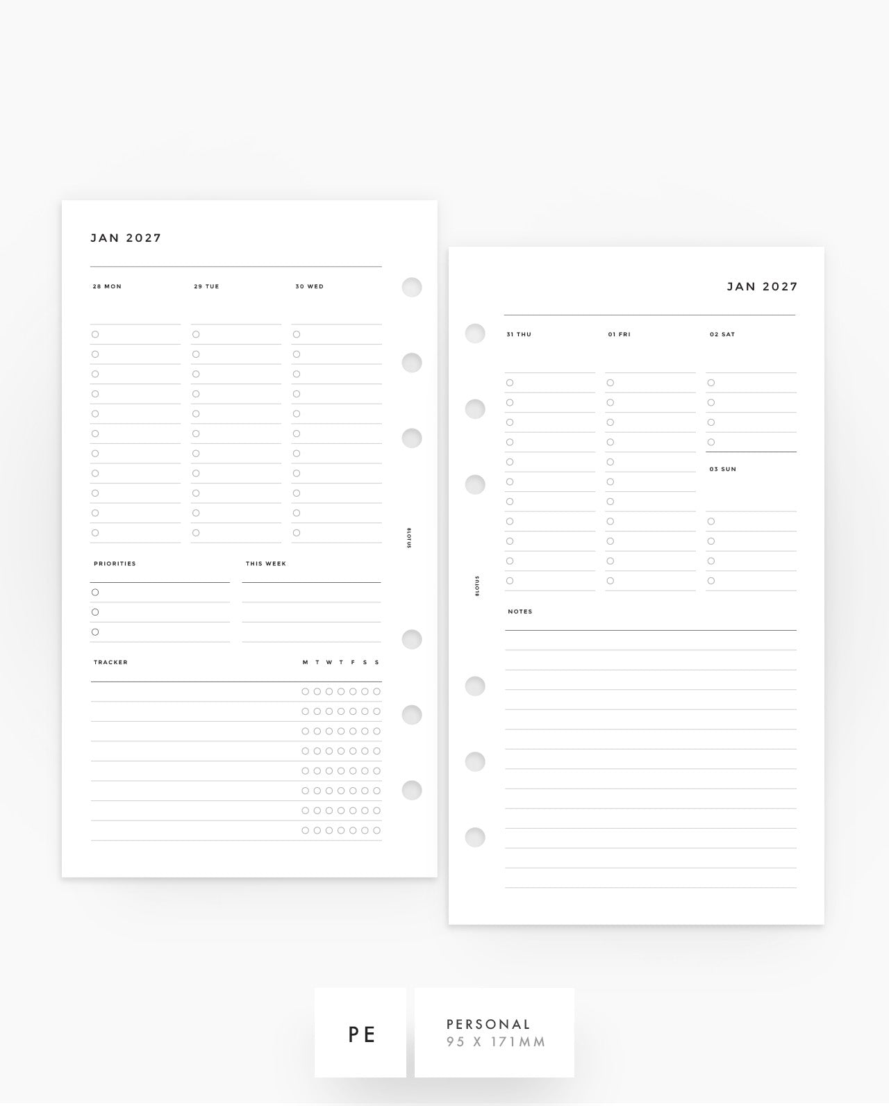 MN236 - 2027 Dual Weekly Planner Inserts - WO4P - PREORDER