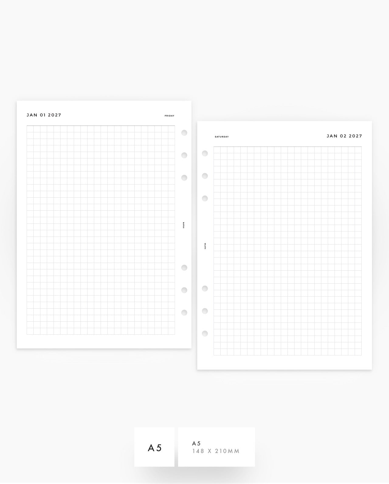 MN204 - 2027 Daily Grid Planner Inserts