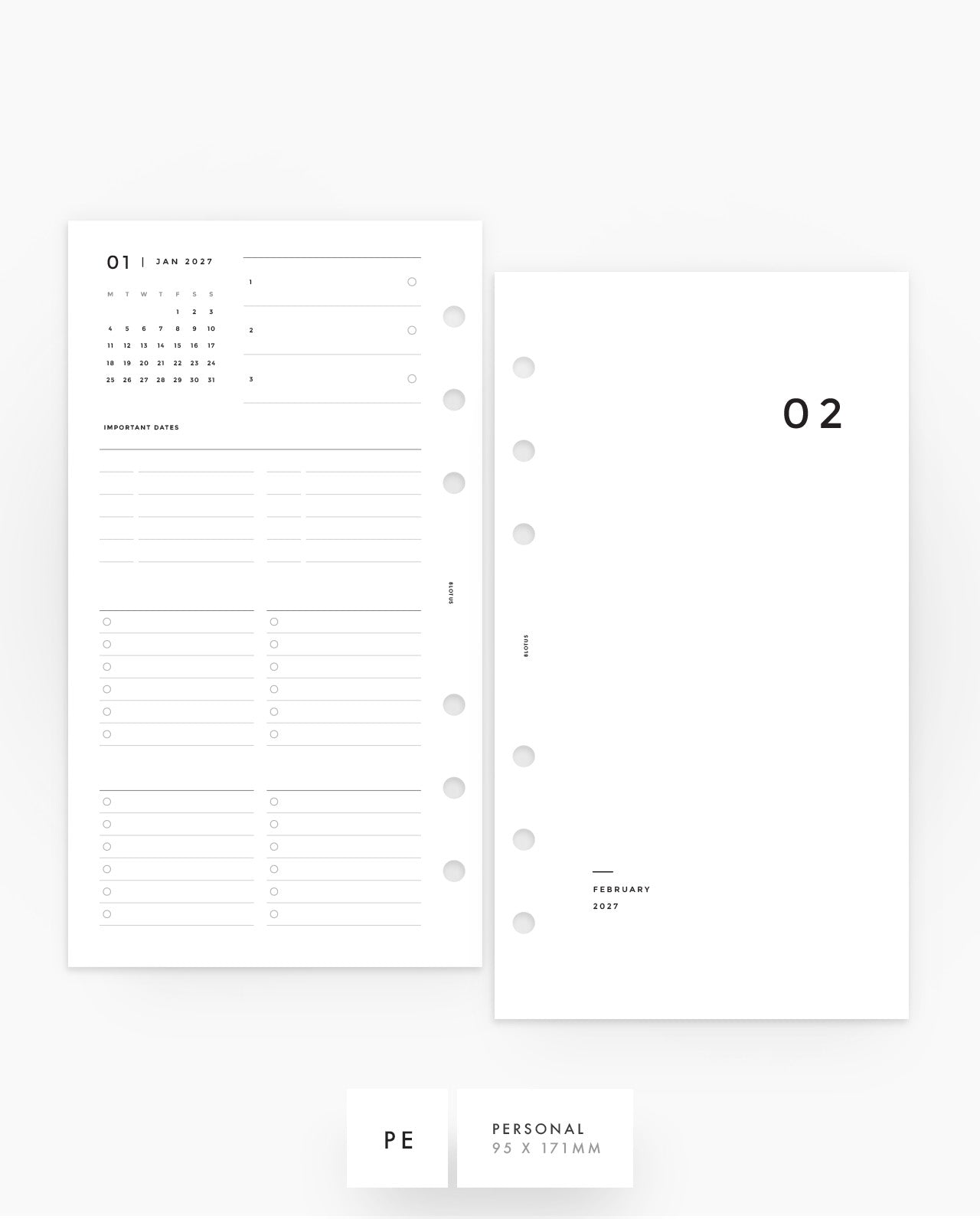 MN016 - 2027 Monthly Planner Inserts - MO4P - PREORDER
