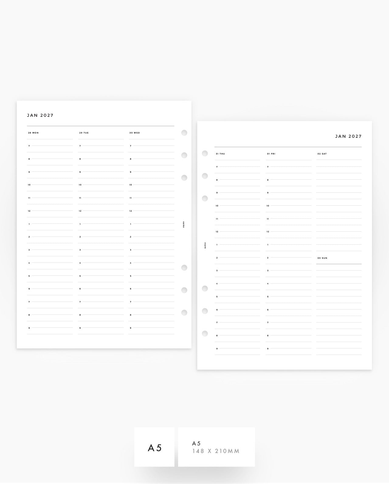 MN236 - 2027 Dual Weekly Planner Inserts - WO4P - PREORDER