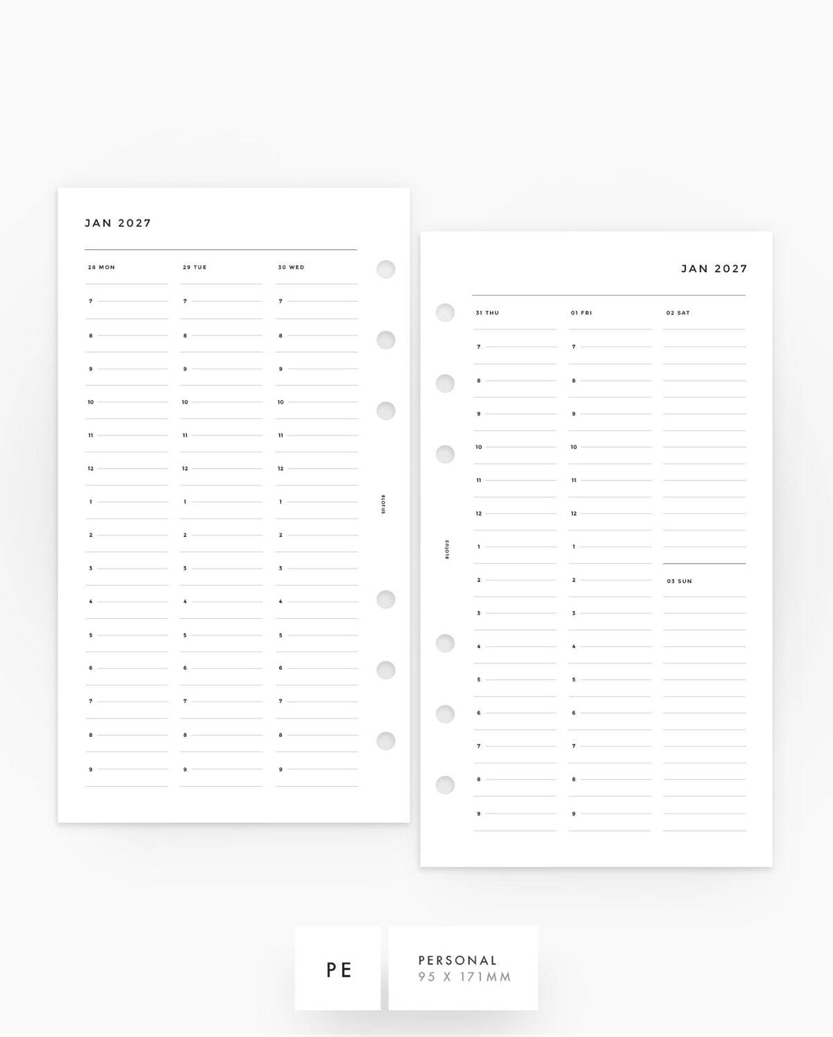 MN236 - 2027 Dual Weekly Planner Inserts - WO4P - PREORDER