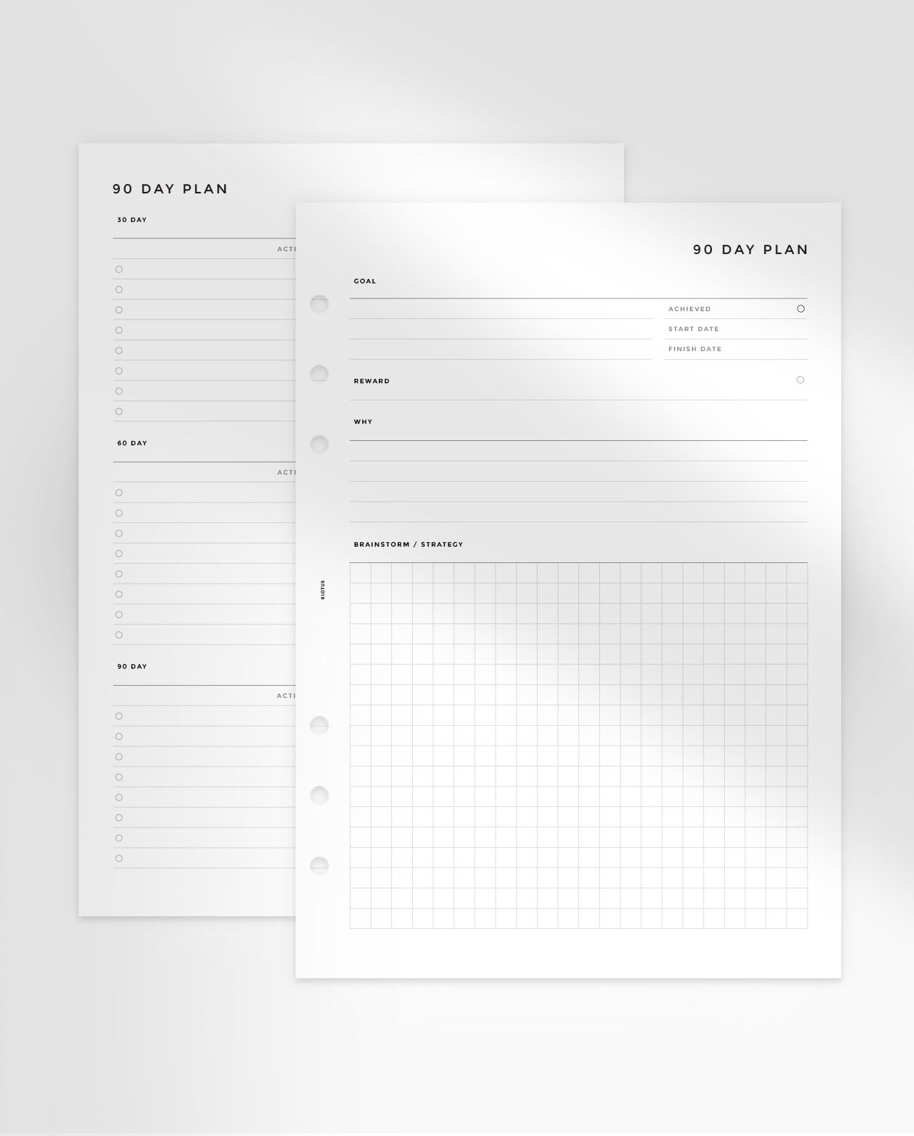 MN247 - 90 Day Plan - Printable Planner Inserts PDF