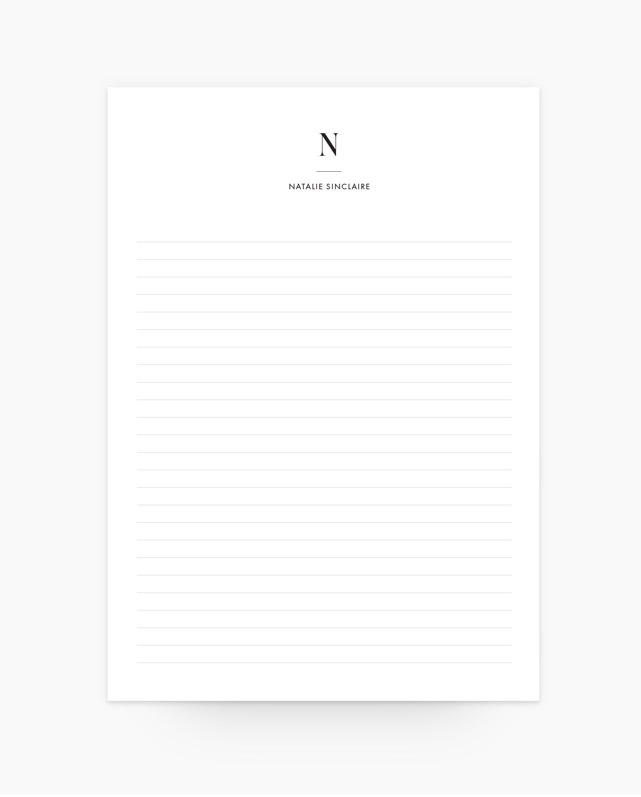 CN004 - Valeria - Bold Serif - Monogram Notepad