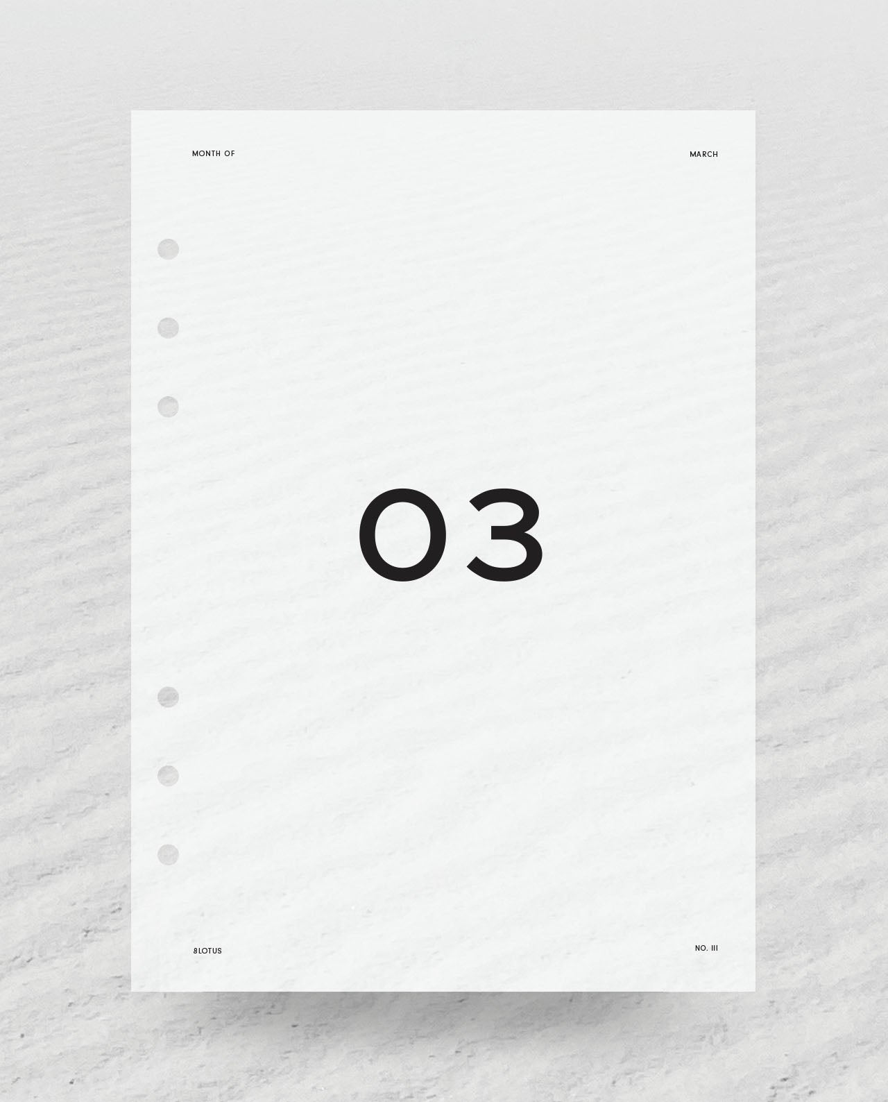 D030 - Sans Serif Numeral - Monthly Covers