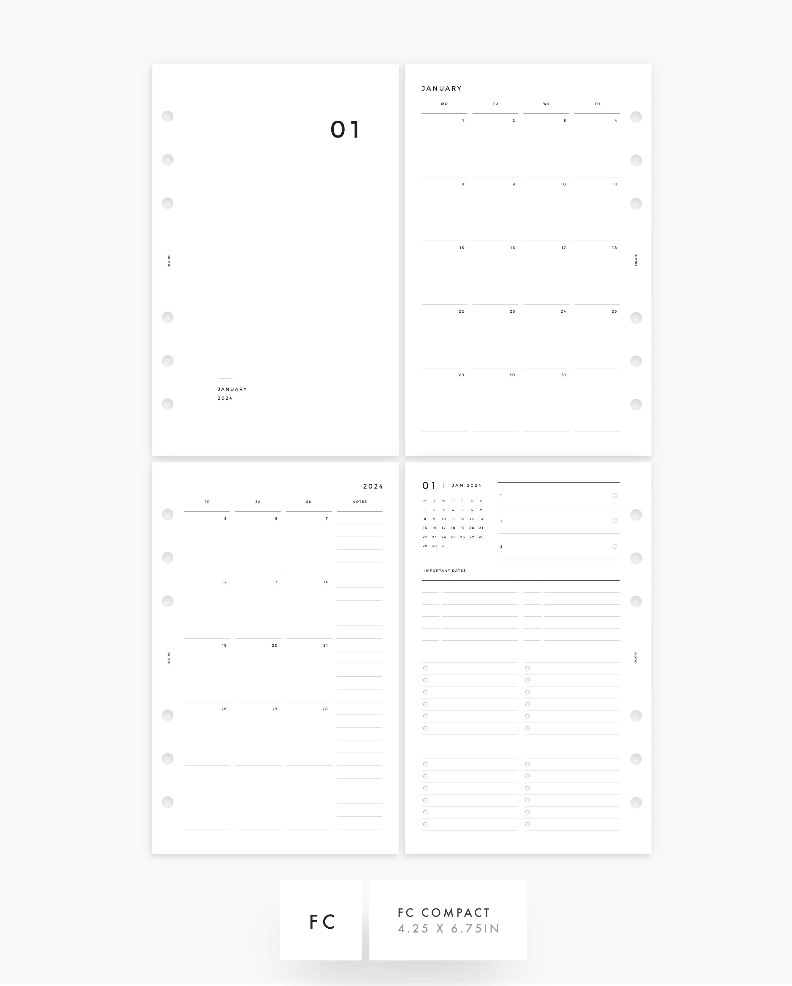 2024 Calendar FITS Louis Vuitton PM Small Agenda: Weekly Organizer+Filler  Pages+