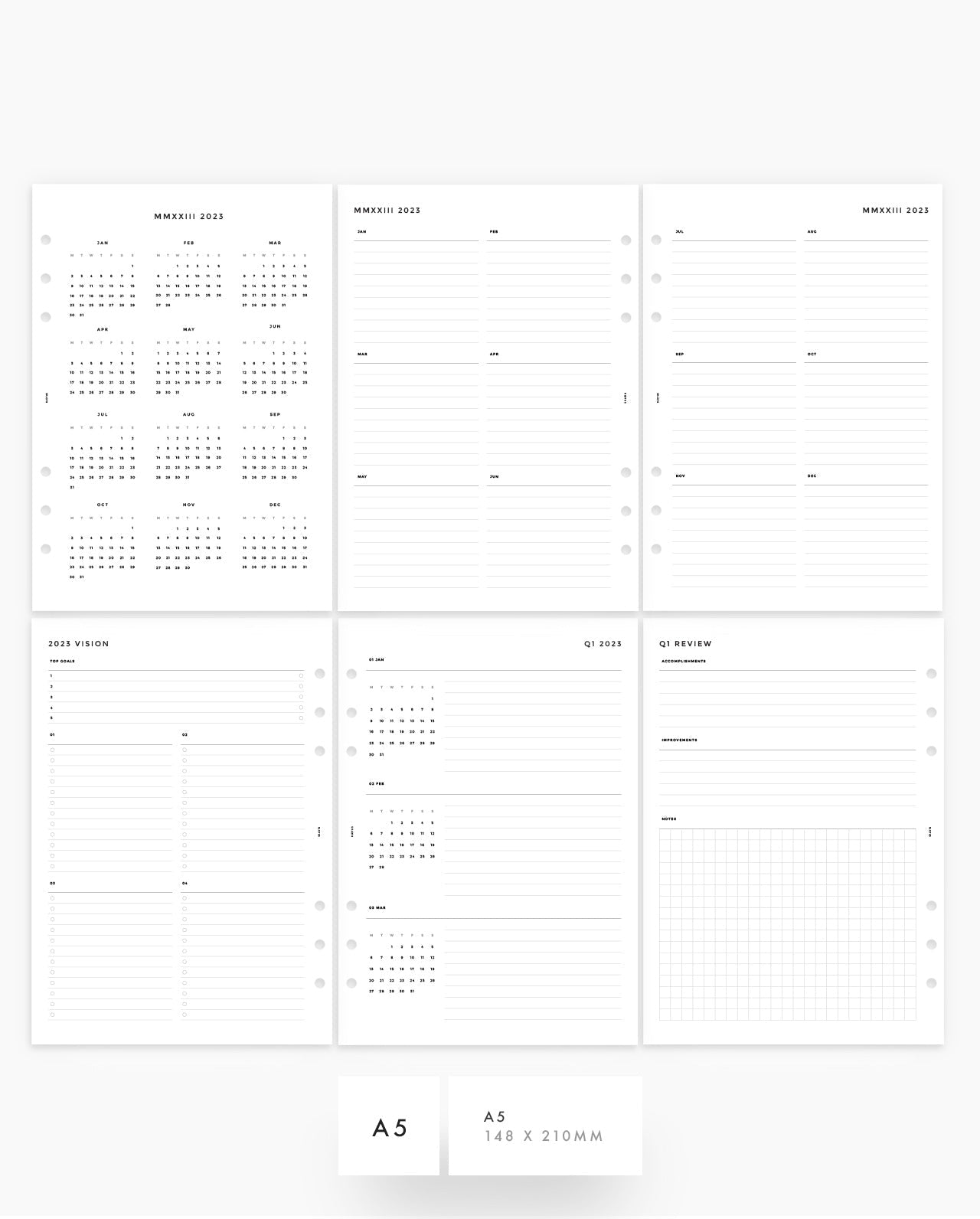 MN018 - 2024 - 2025 Yearly & Quarterly Overview Planner Inserts