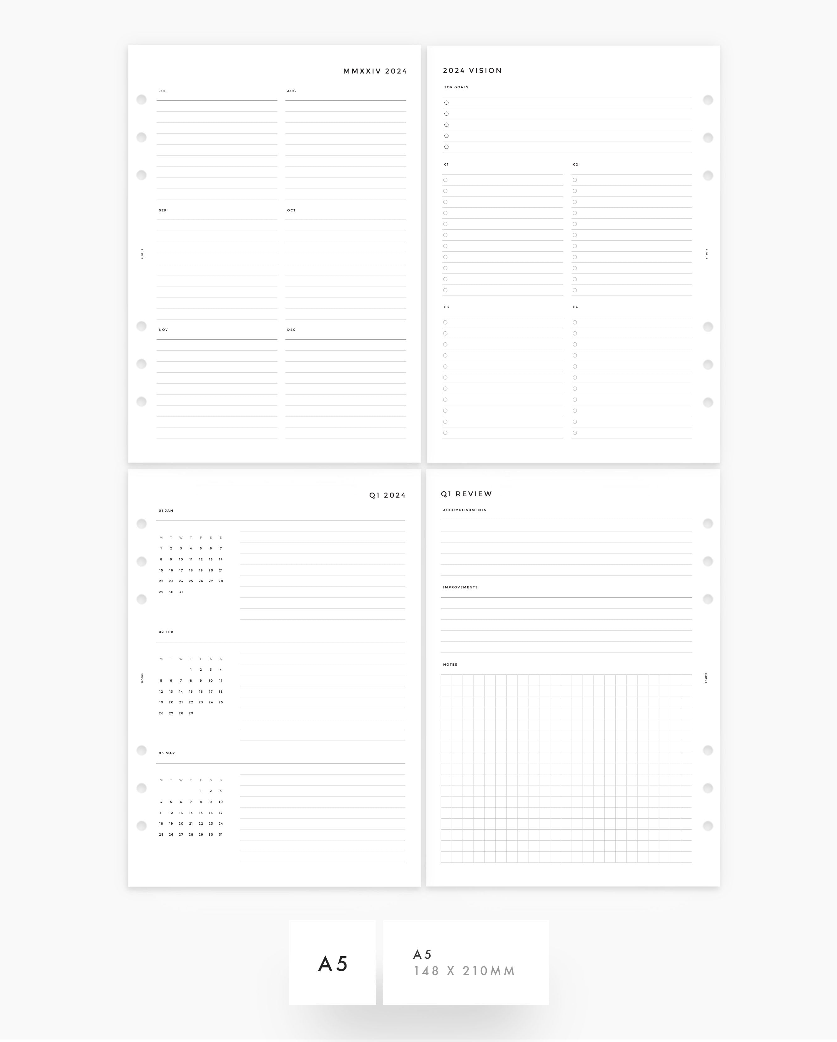 MN018 2024 Yearly Overview Printable PDF   MN018 2024 Yearly Overview 01 A5 Planner Insert 