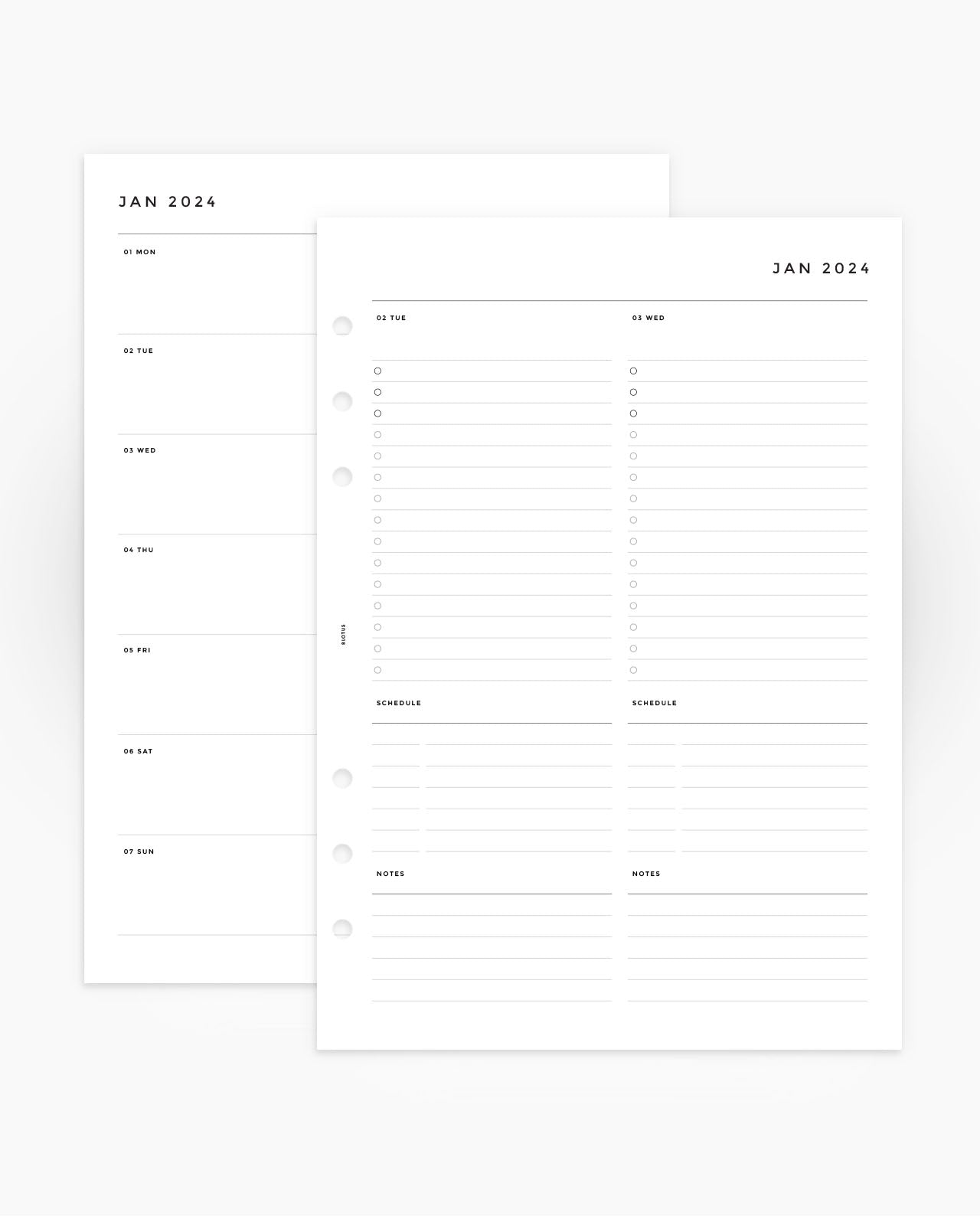 MN080 - 2024 Daily Planner Inserts - 2DO1P (PREORDER)