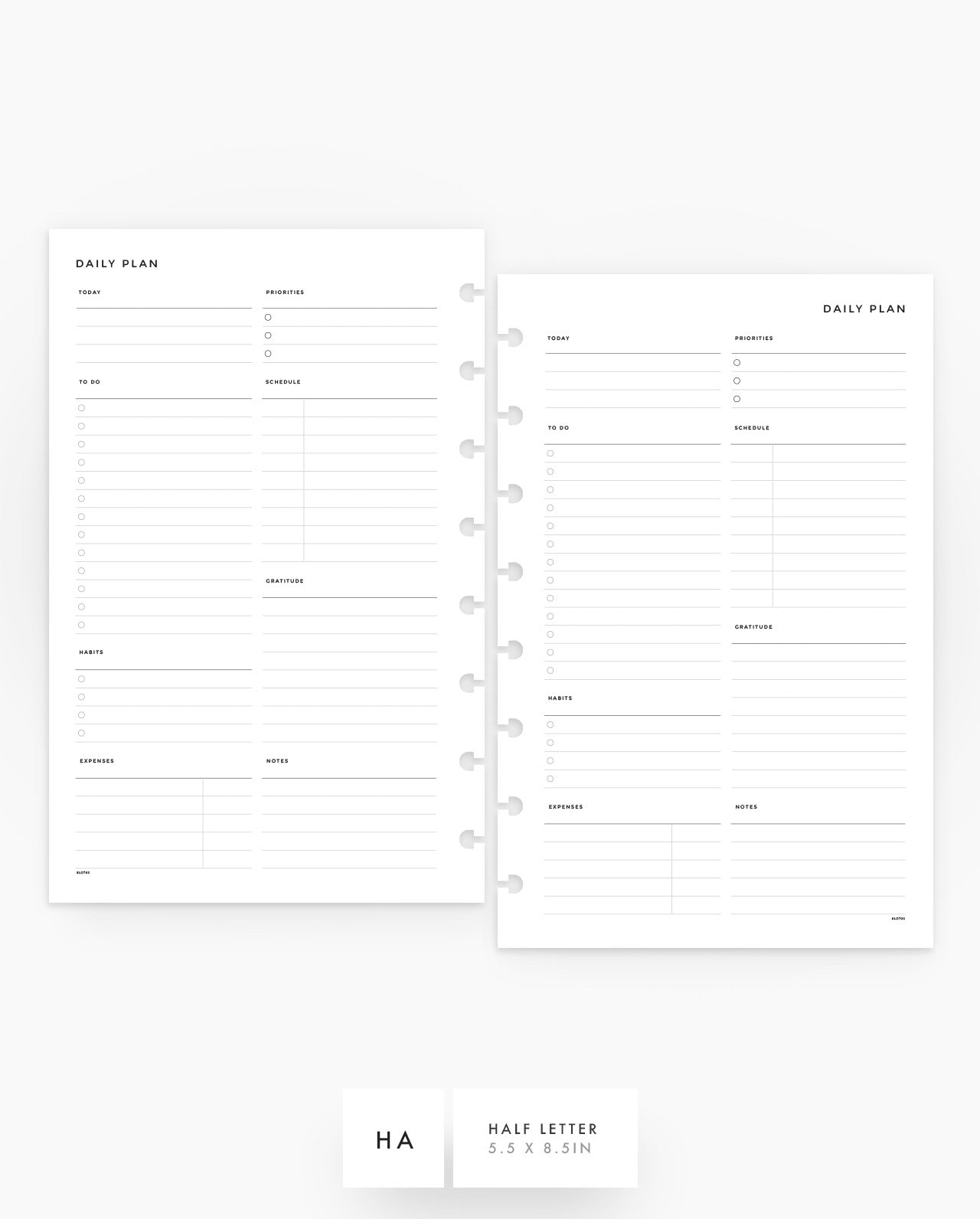 MN139 - Daily Planner Inserts - DO1P - SPECIAL ORDER