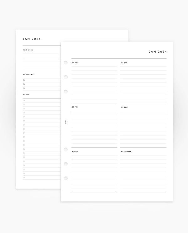2024 Minimalist Weekly Horizontal Planner 8LOTUS