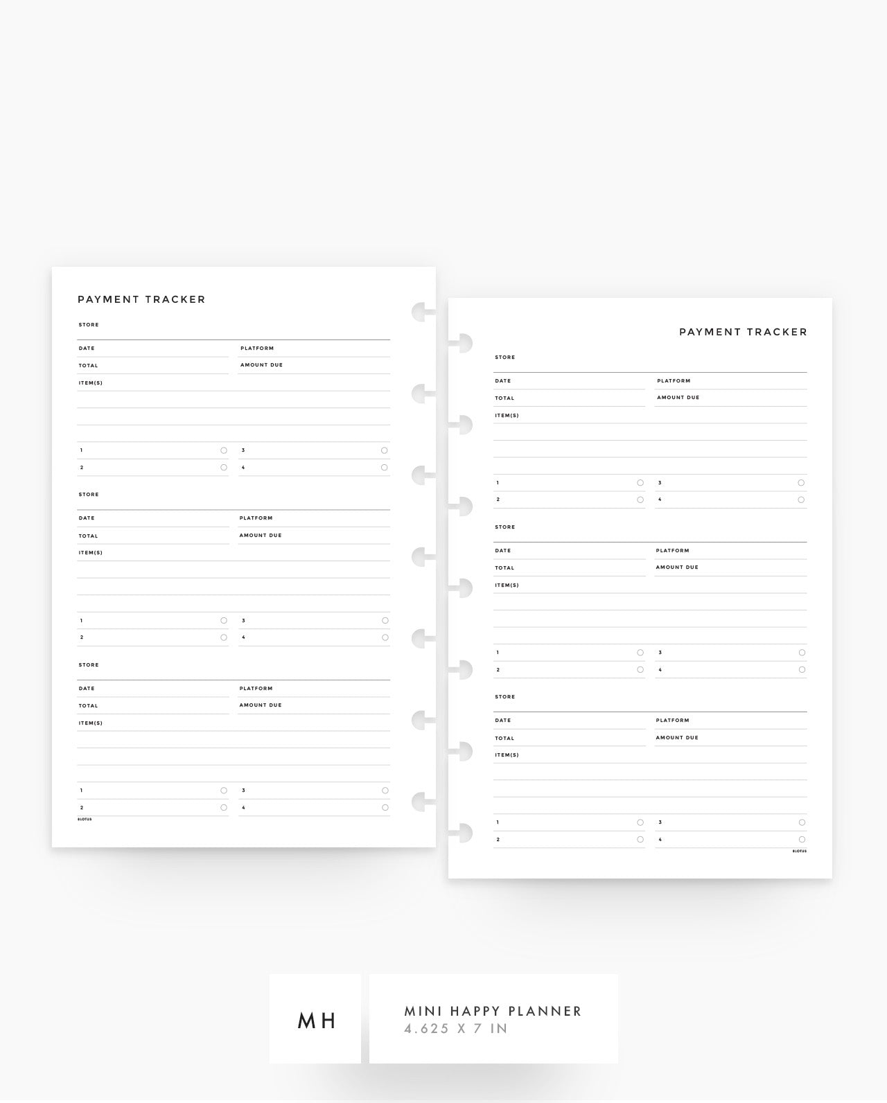 MN179 - Payment Tracker - Printable Planner Inserts - PDF