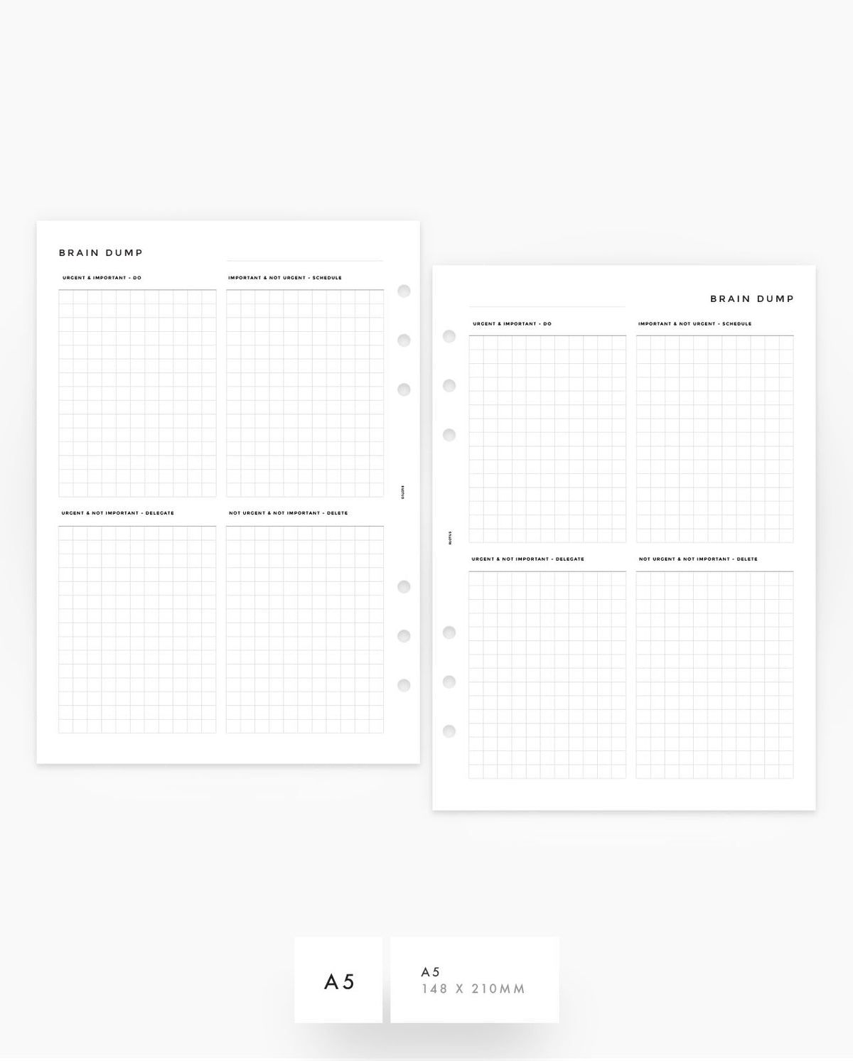 Brain Dump Eisenhower Matrix Planner Inserts - 8Lotus
