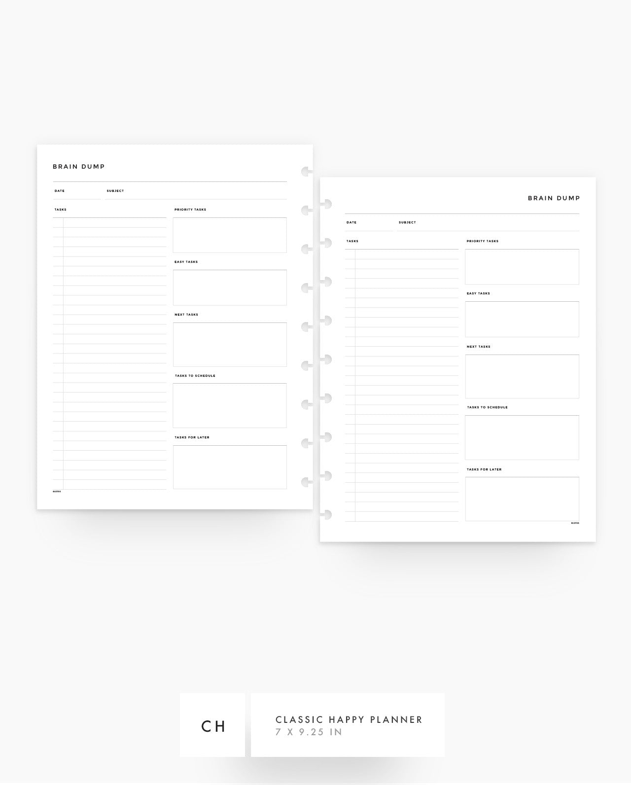 MN282 - Brain Dump List Planner Inserts - SPECIAL ORDER