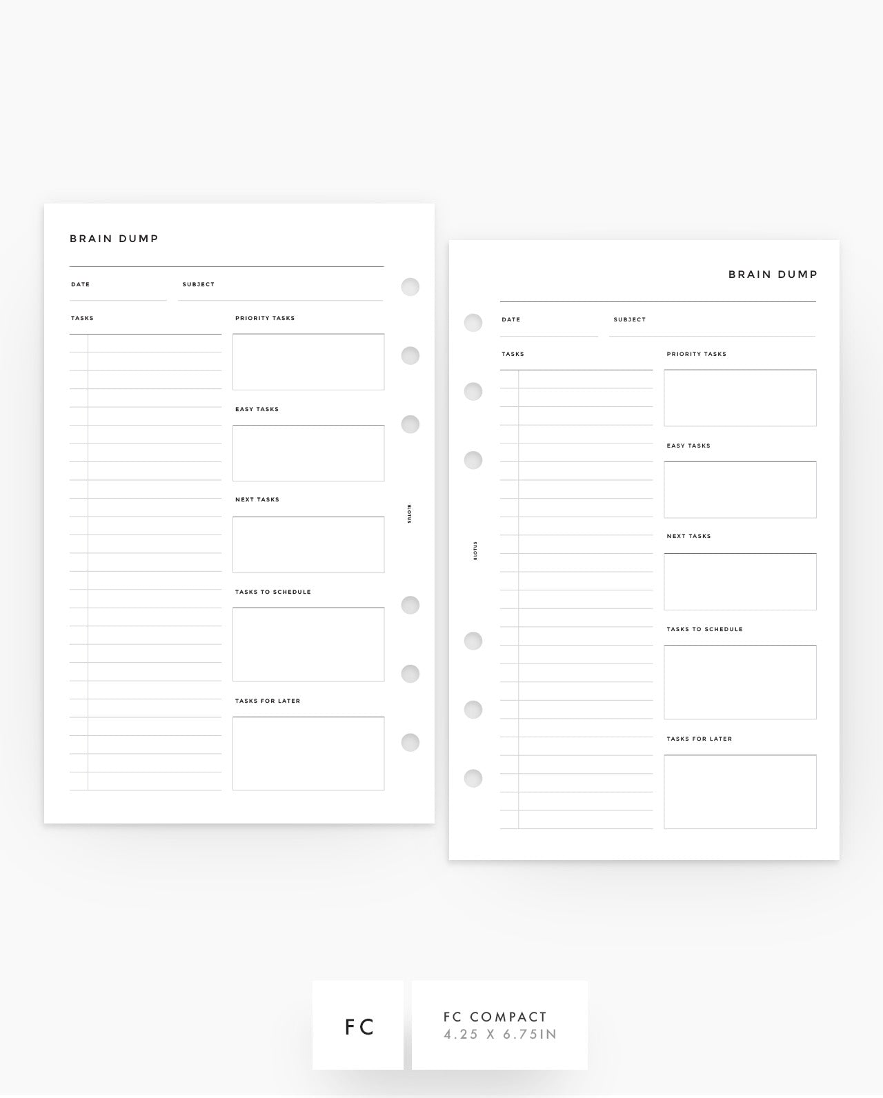 MN282 - Brain Dump List Planner Inserts - SPECIAL ORDER
