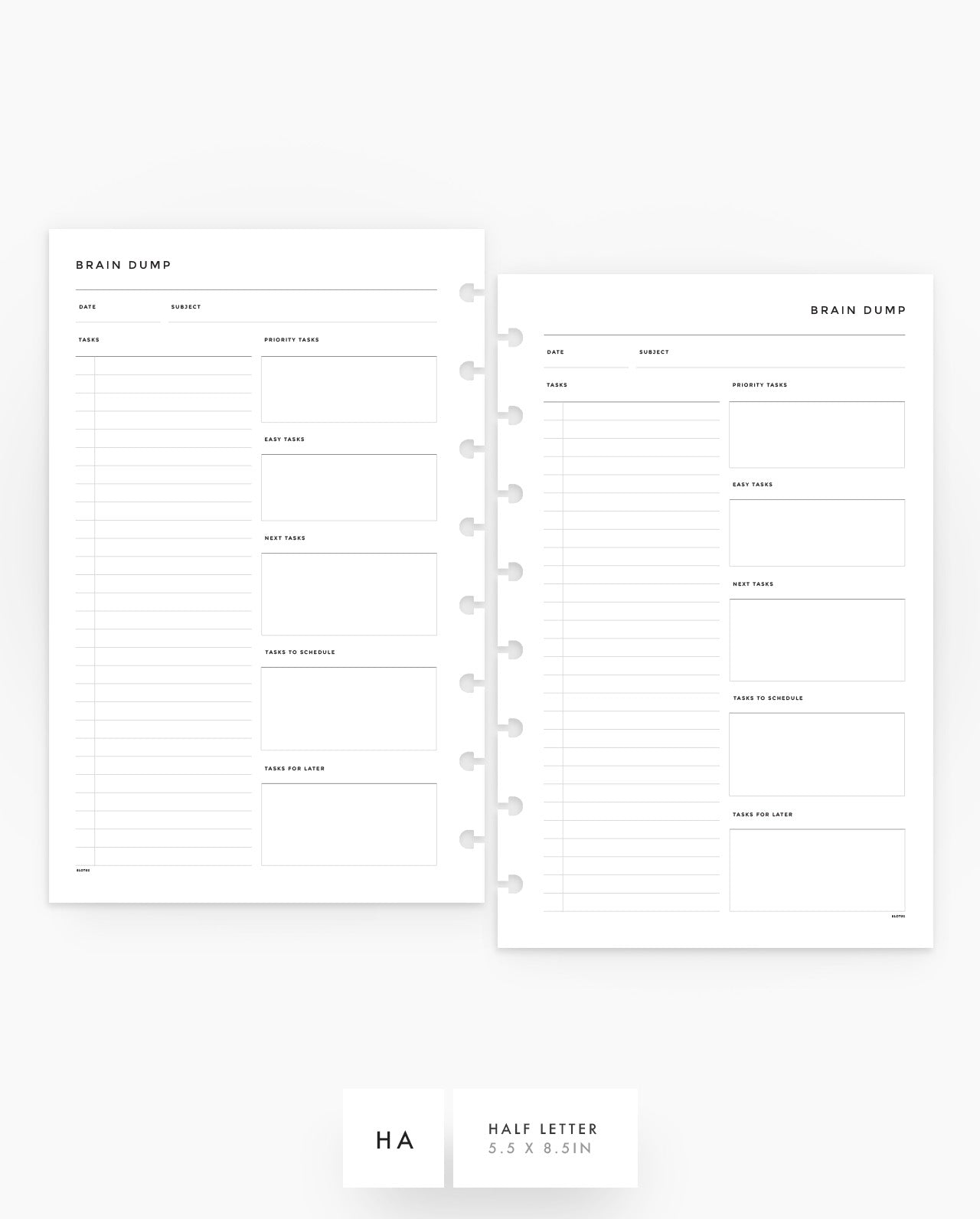 MN282 - Brain Dump List Planner Inserts - SPECIAL ORDER
