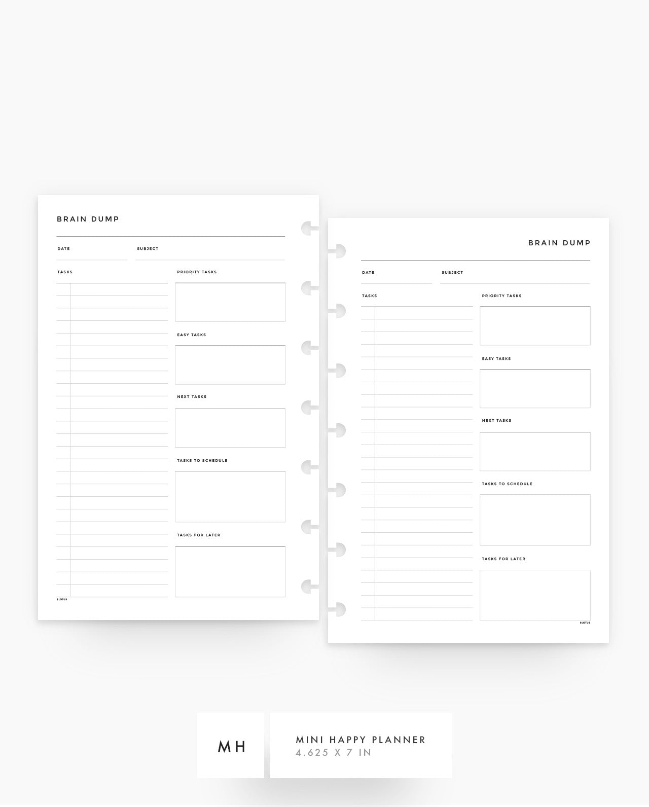 MN282 - Brain Dump List Planner Inserts - SPECIAL ORDER