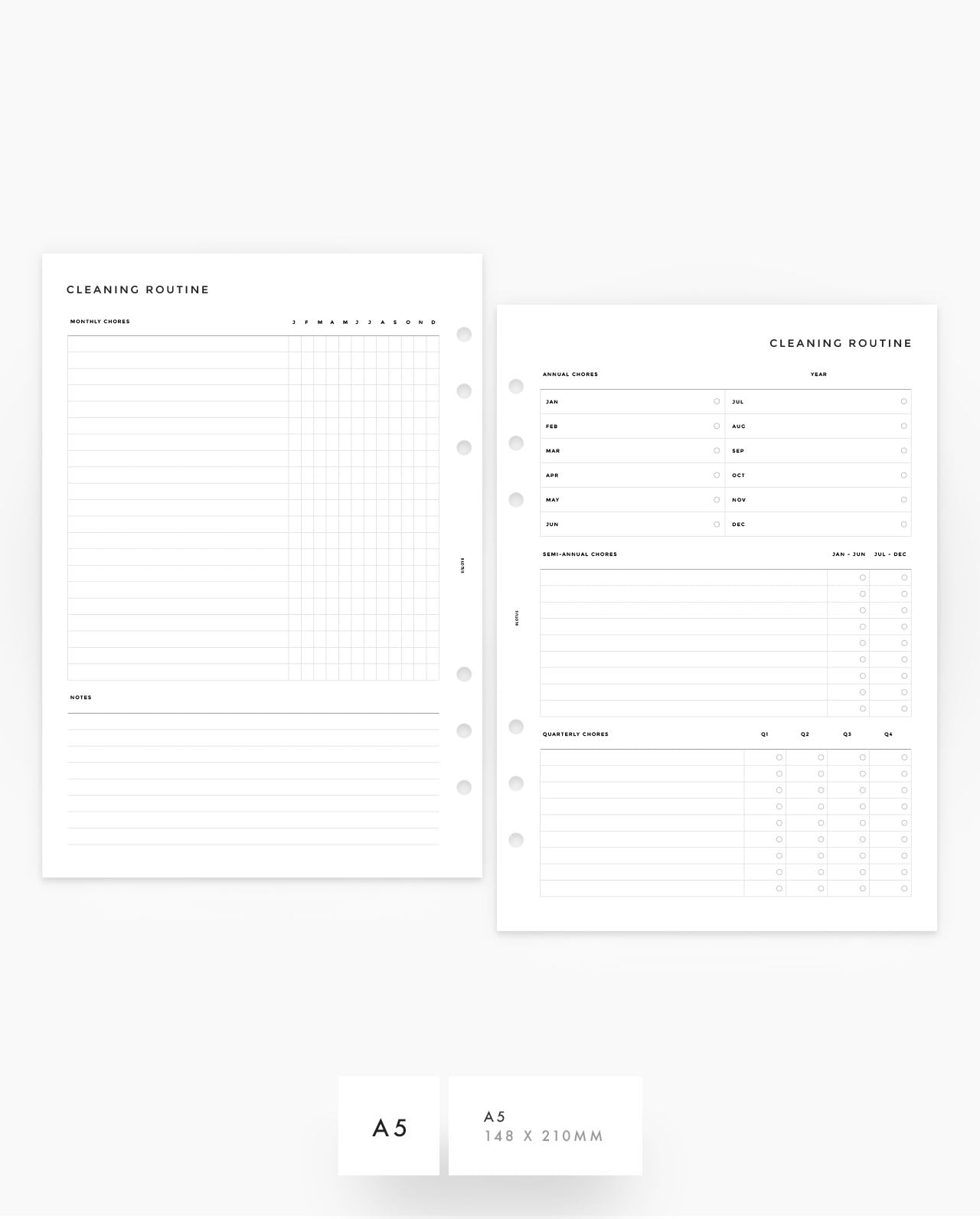 MN134 - Yearly & Monthly Cleaning Routine - Planner Inserts - SPECIAL ORDER