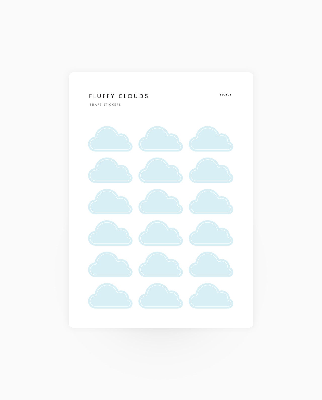 Fluffy Clouds Shape Stickers