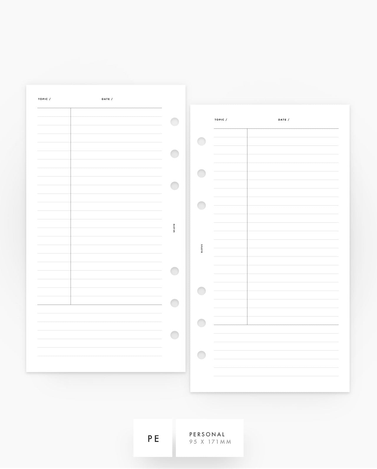 MN081 - Cornell Notes Lined - Planner Inserts - SPECIAL ORDER