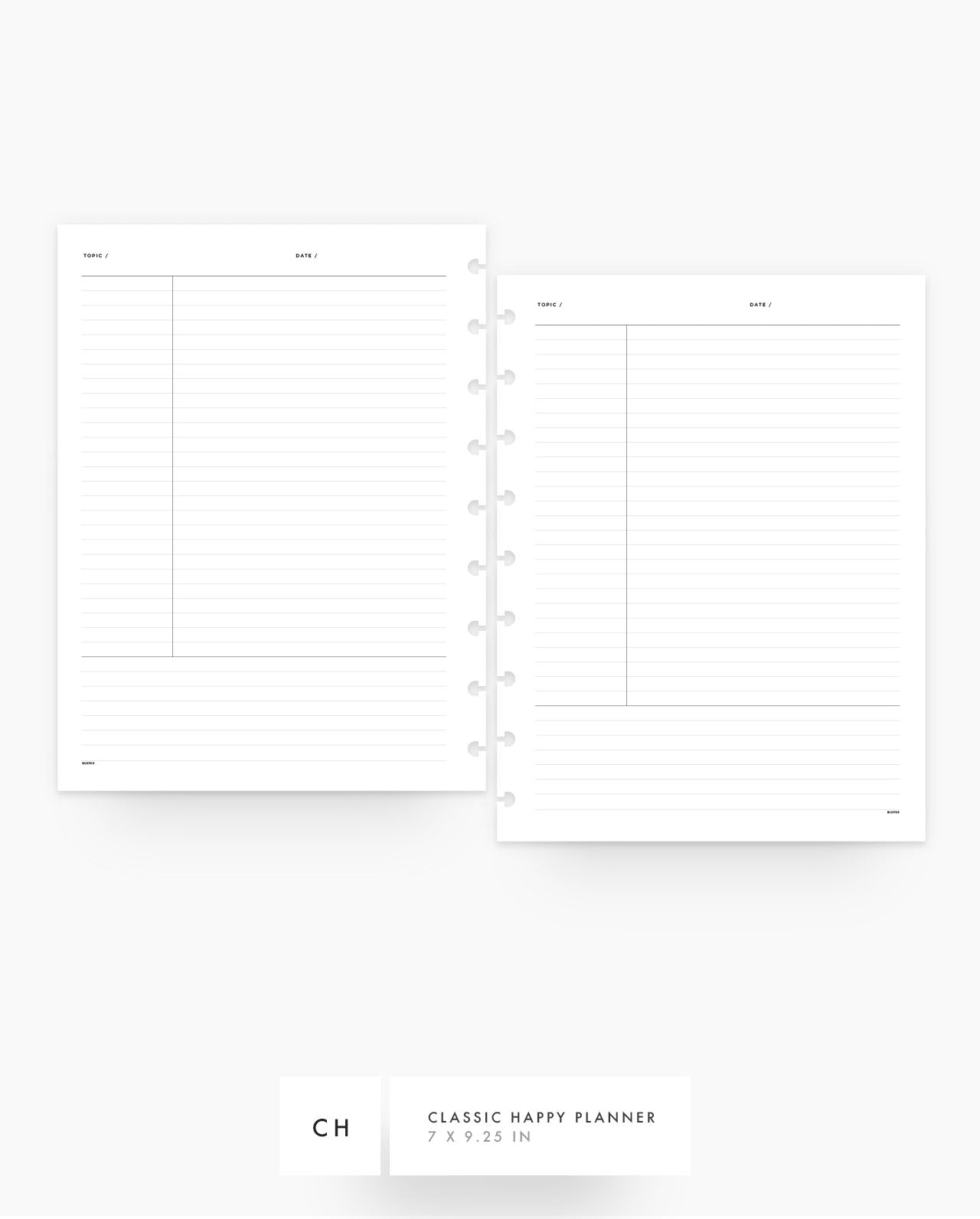 MN081 - Cornell Notes Lined - Planner Inserts - SPECIAL ORDER