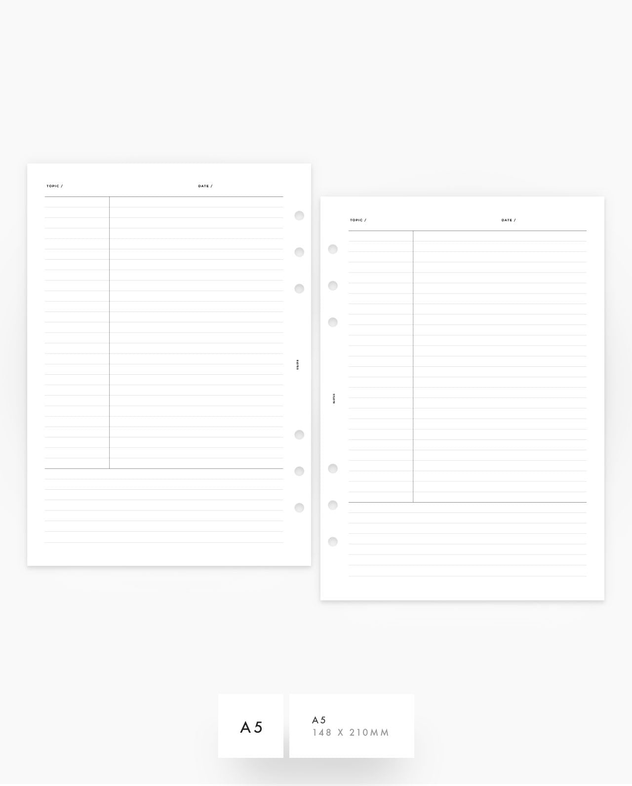 MN081 - Cornell Notes Lined - Planner Inserts - SPECIAL ORDER