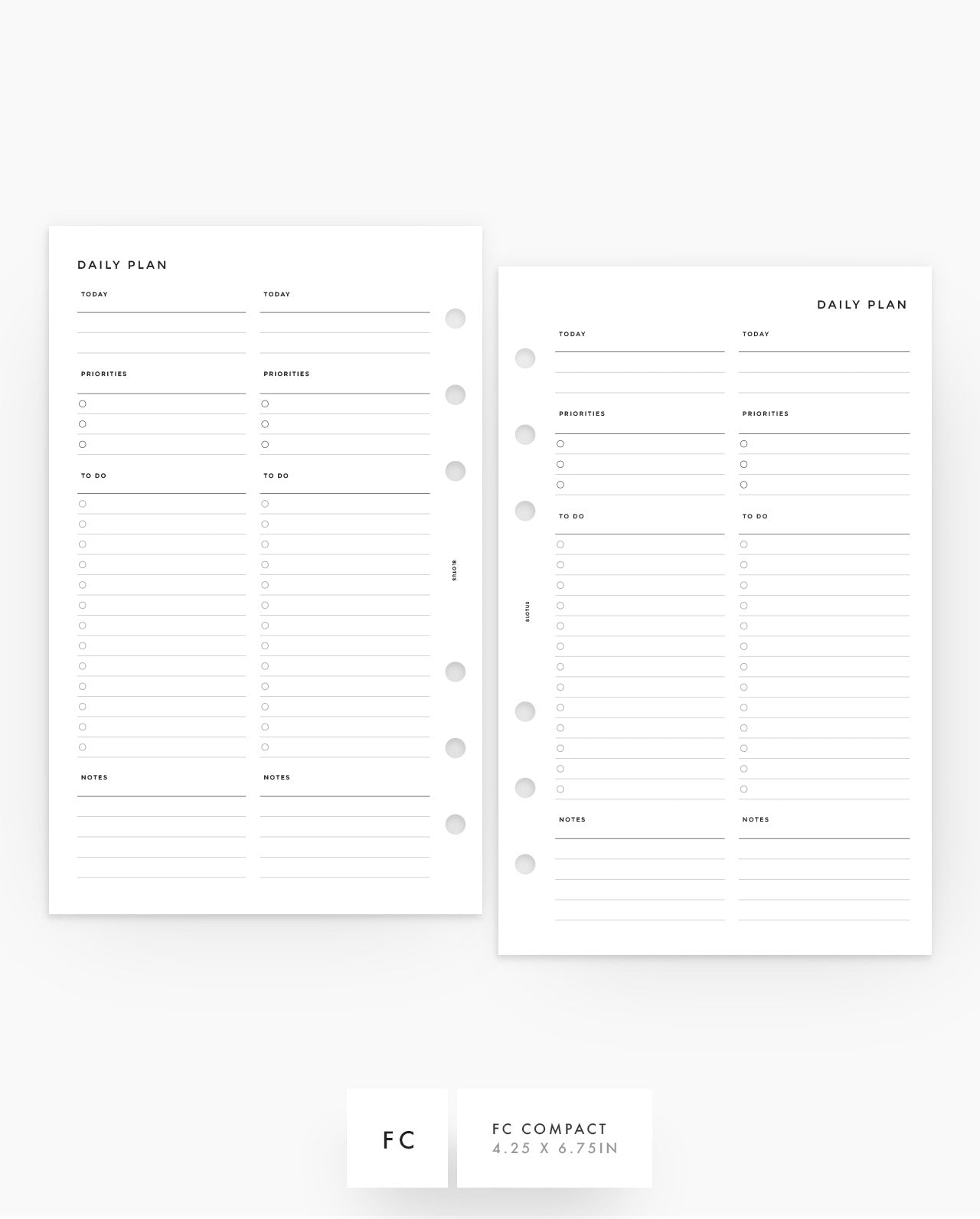 MN249 - Daily Plan Checklist - 2DO1P - SPECIAL ORDER