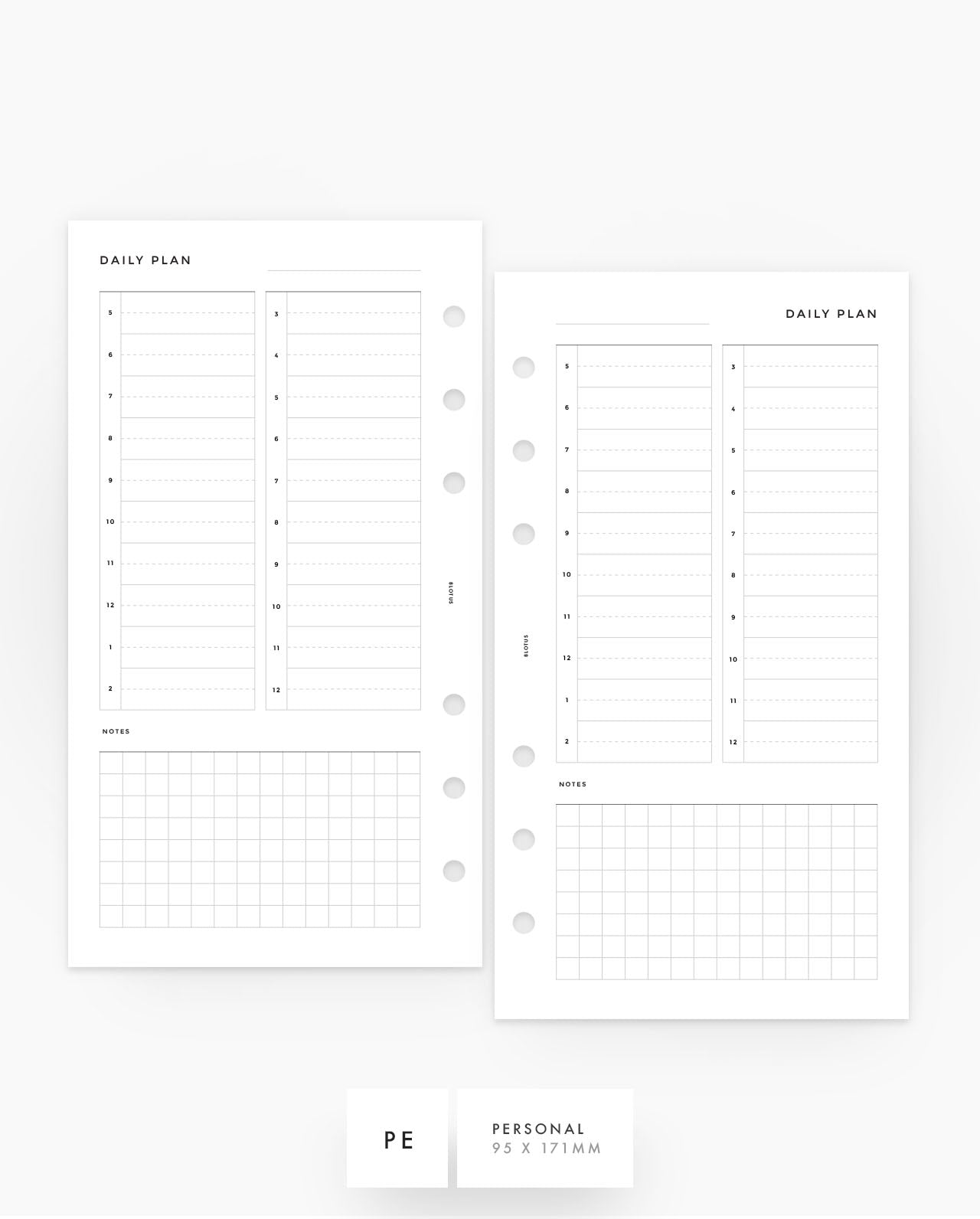 MN050 - Daily Half Hourly - Planner Inserts - SPECIAL ORDER