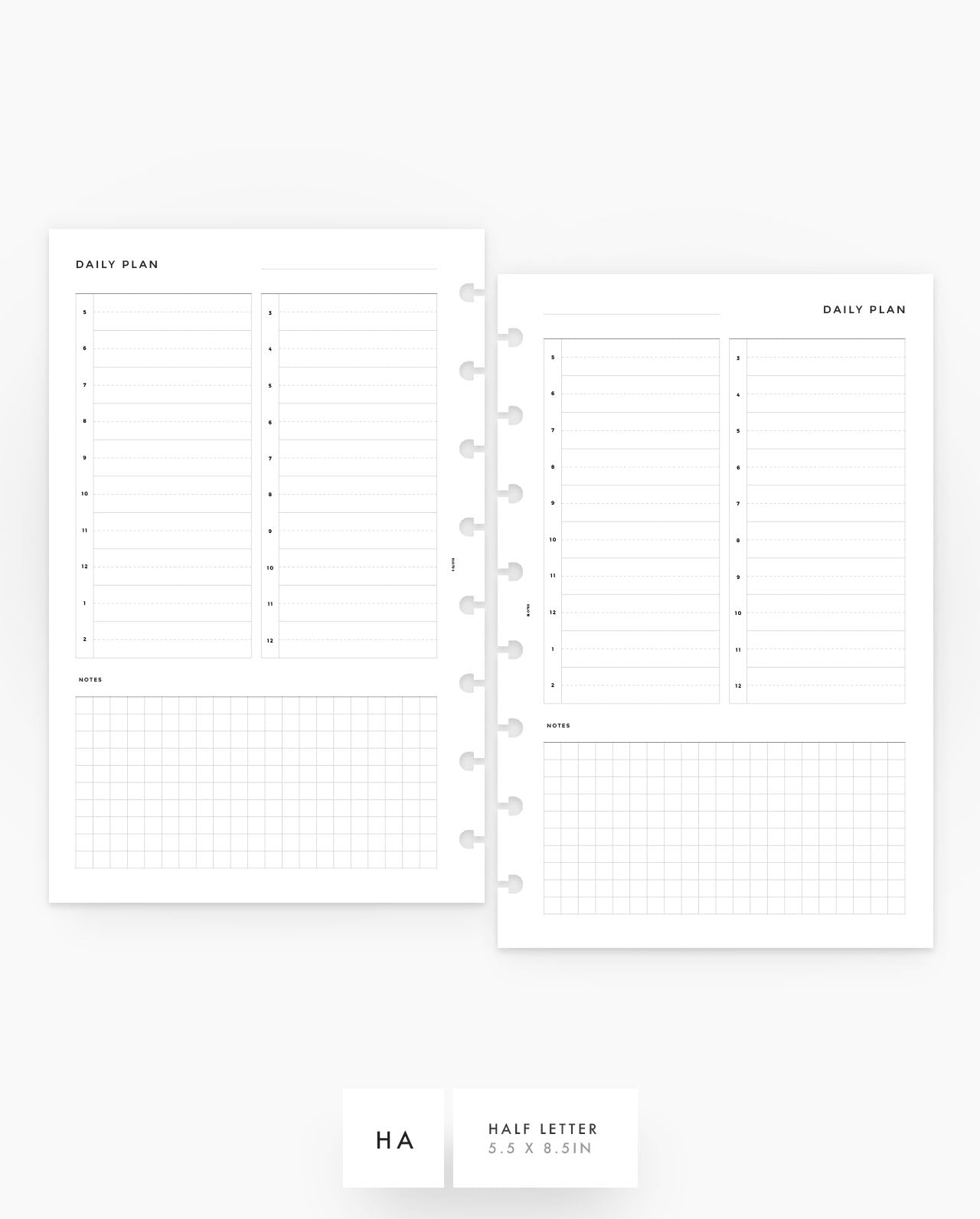 MN050 - Daily Half Hourly - Planner Inserts - SPECIAL ORDER