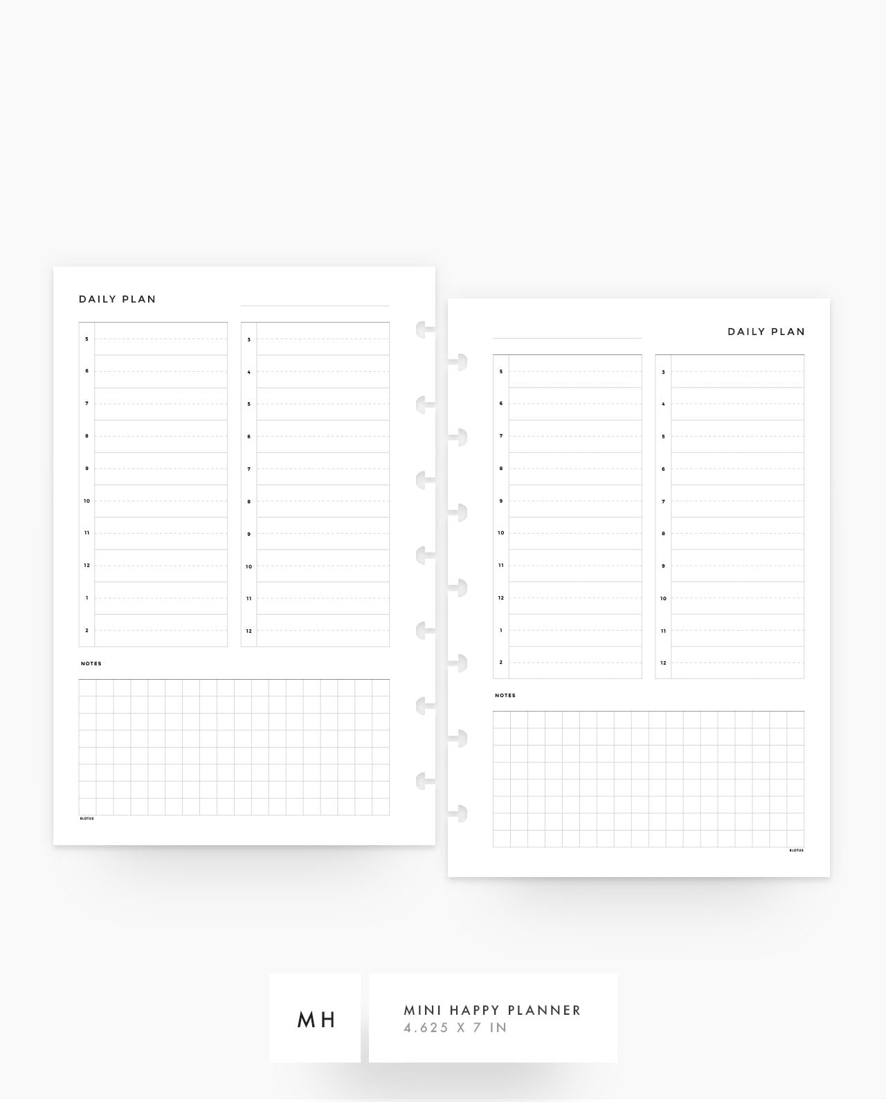 MN050 - Daily Half Hourly - Planner Inserts - SPECIAL ORDER