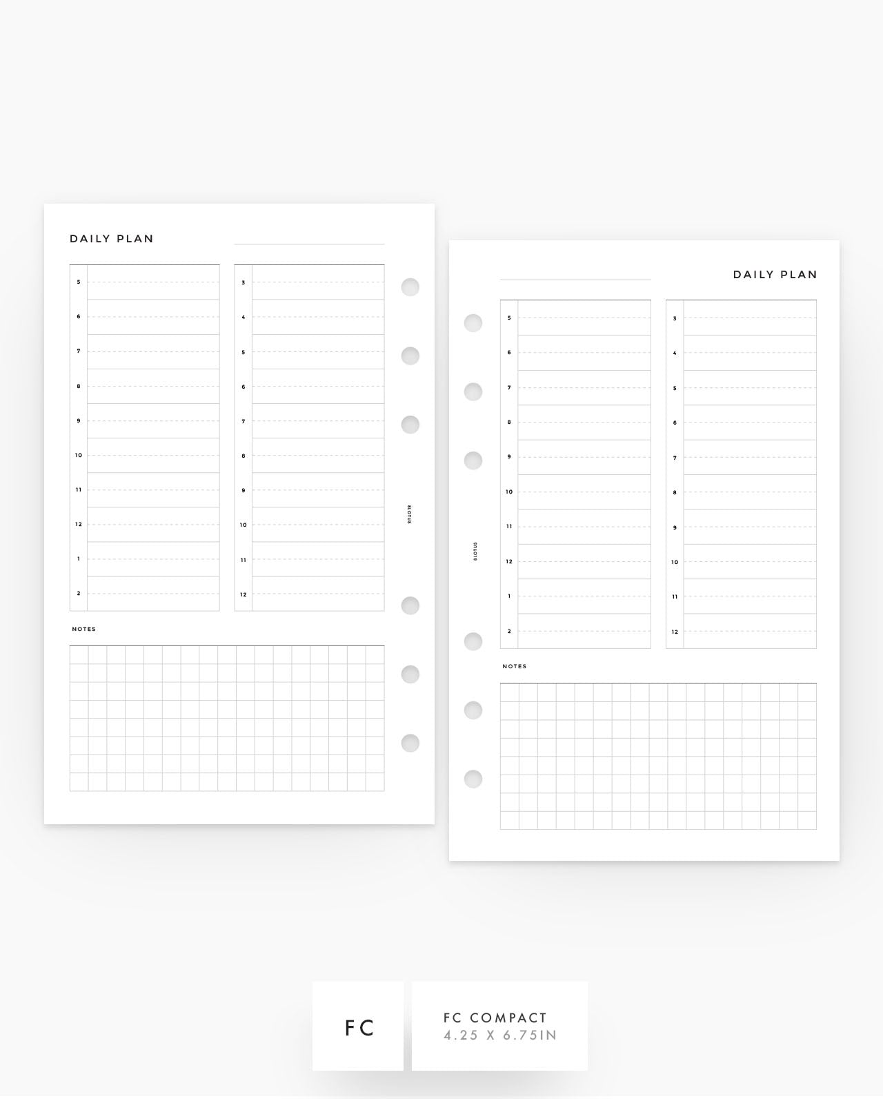 MN050 - Daily Half Hourly - Planner Inserts - SPECIAL ORDER