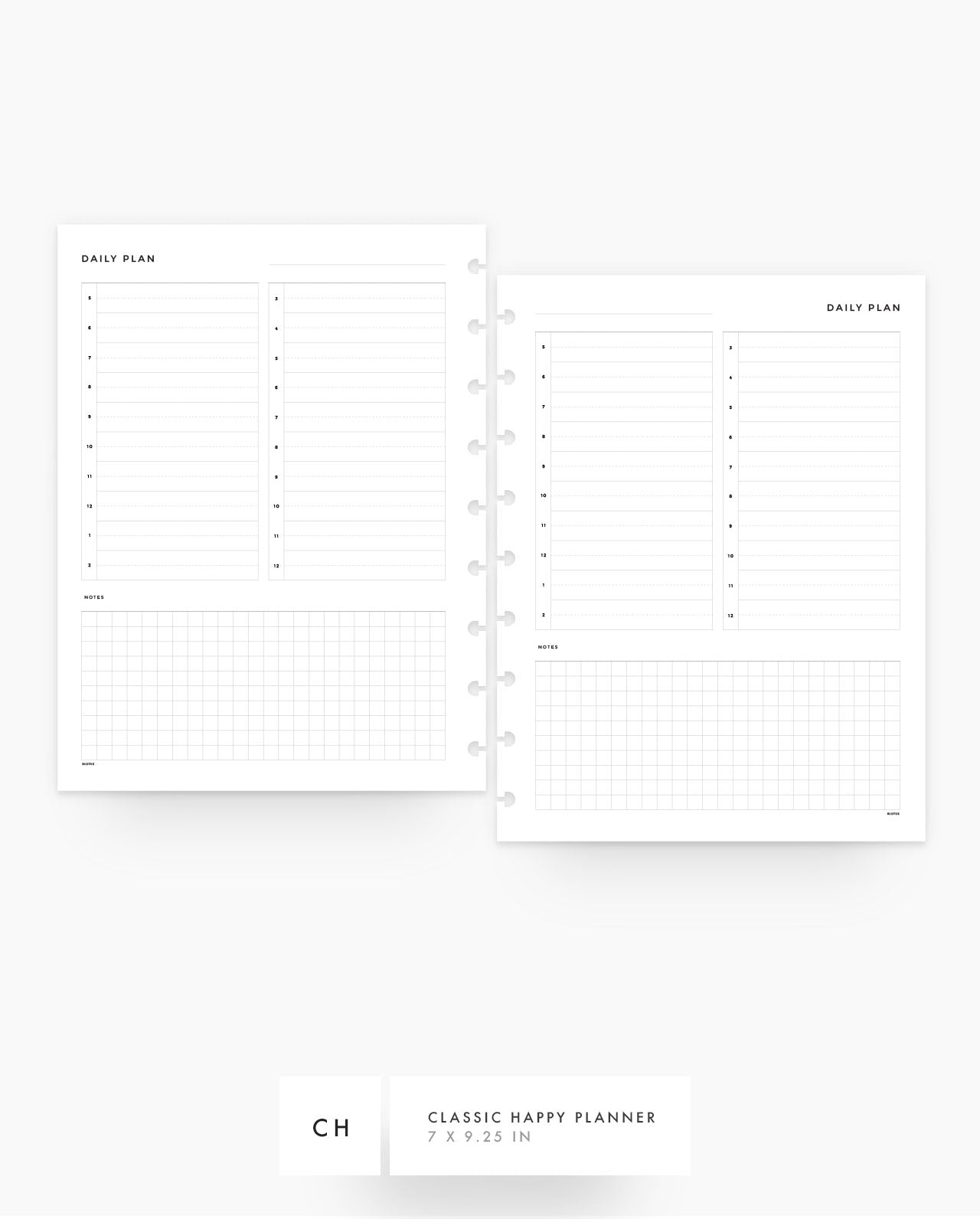 MN050 - Daily Half Hourly - Planner Inserts - SPECIAL ORDER