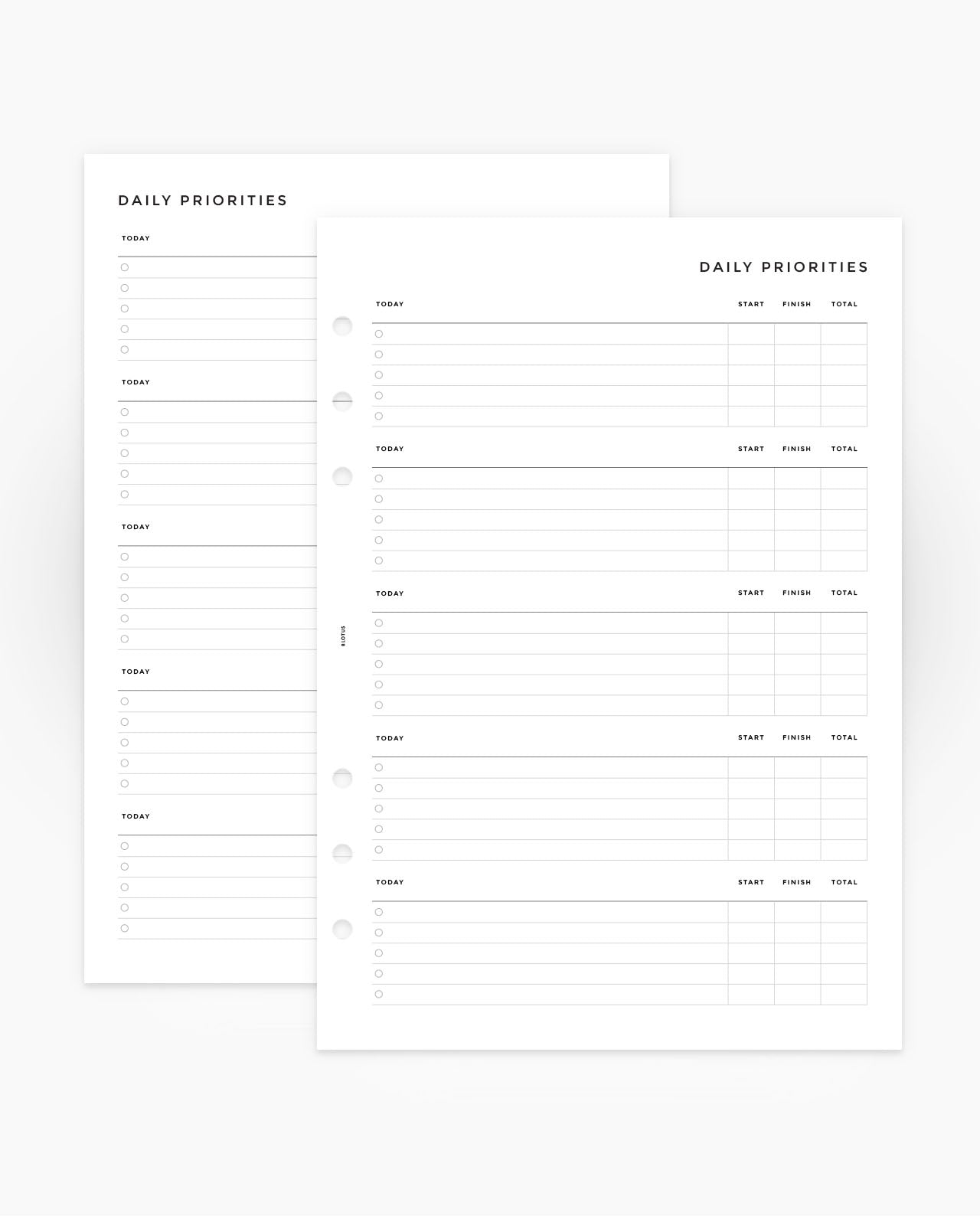 MN261 - Daily Priorities - Planner Inserts (SPECIAL ORDER)