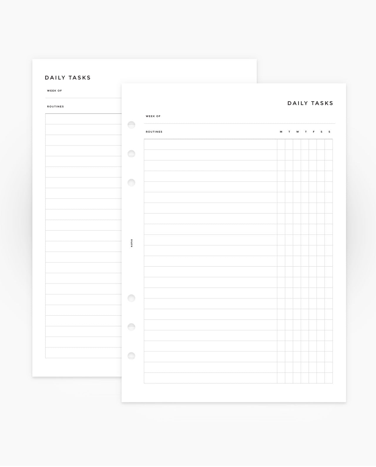 MN045 - Daily Routine Planner Inserts - SPECIAL ORDER