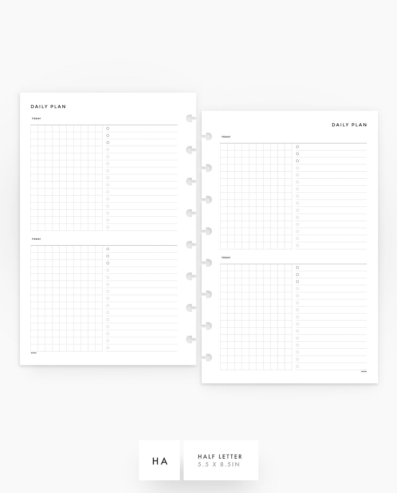 MN221 - Daily Grid & List Planner Inserts - 2DO1P - SPECIAL ORDER