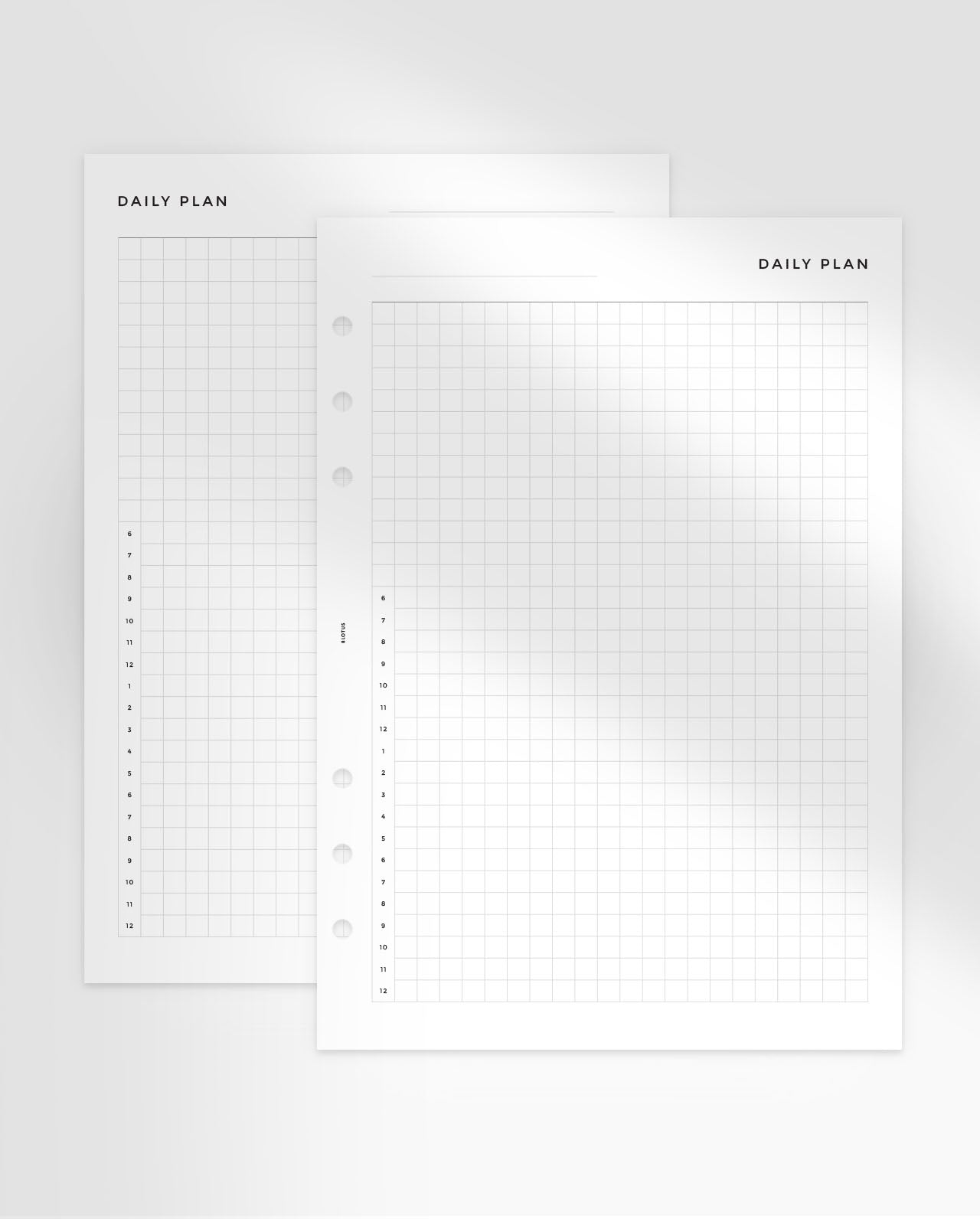 MN258 - Daily Hourly Grid - Printable Planner Inserts PDF