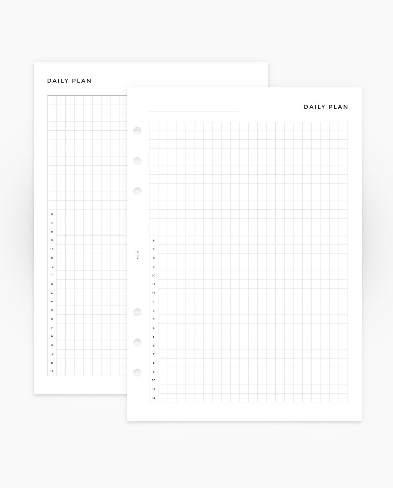 MN258 - Daily Hourly Grid  - Planner Inserts (Special Order)