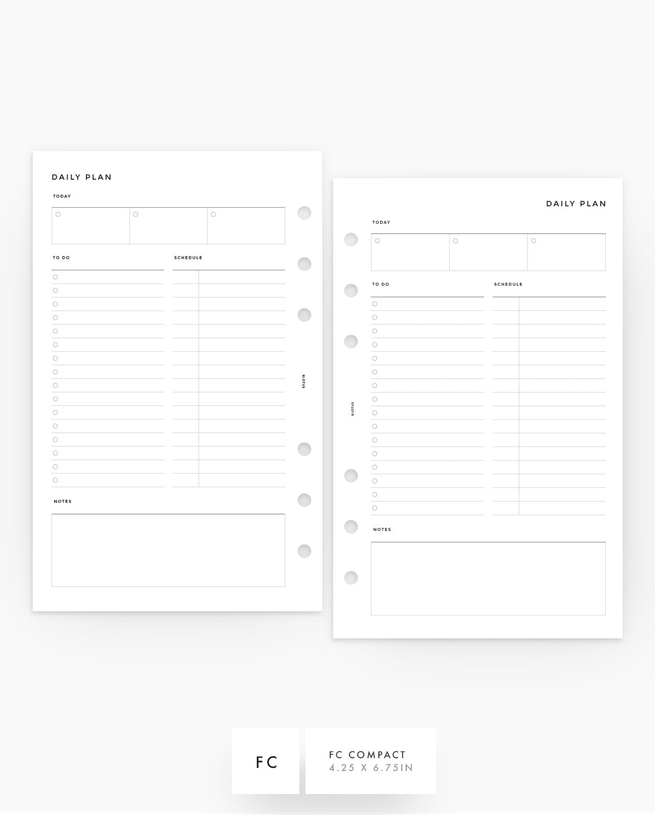 MN283 - Daily Blank Planner Inserts - SPECIAL ORDER
