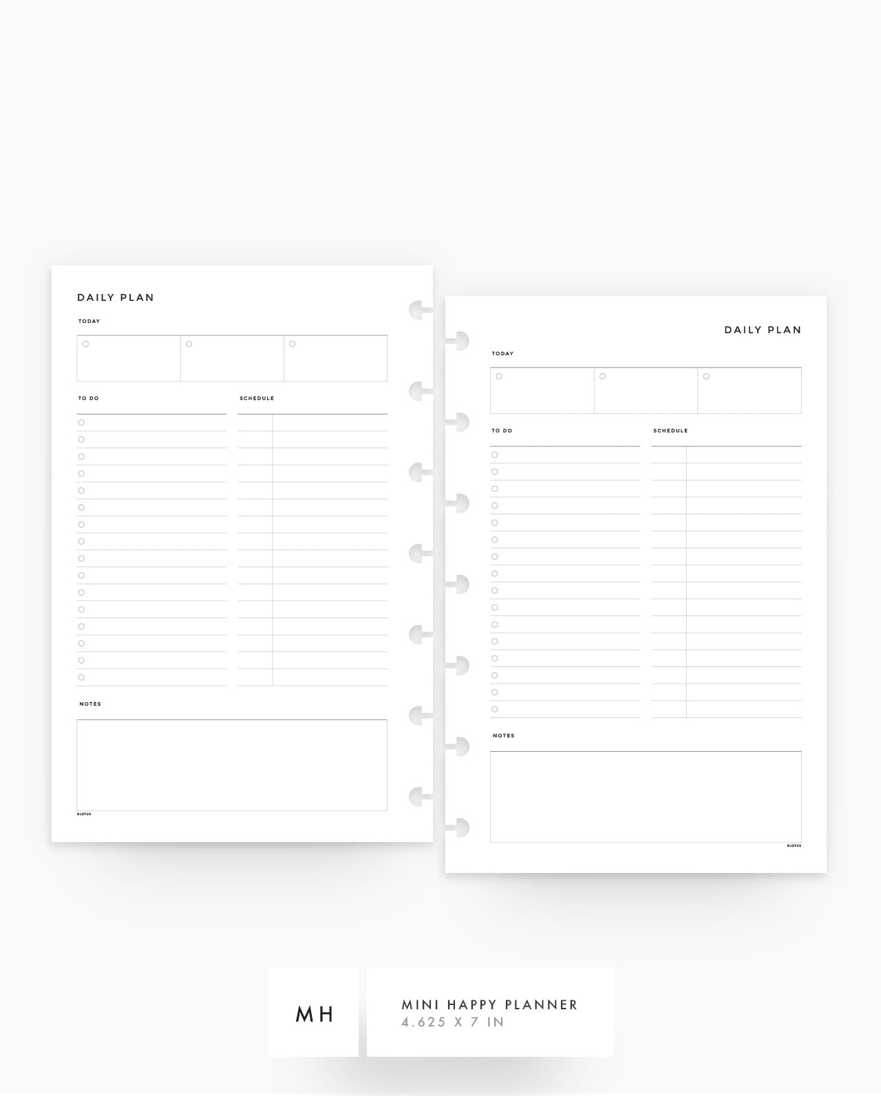 MN283 - Daily Blank Planner Inserts - SPECIAL ORDER