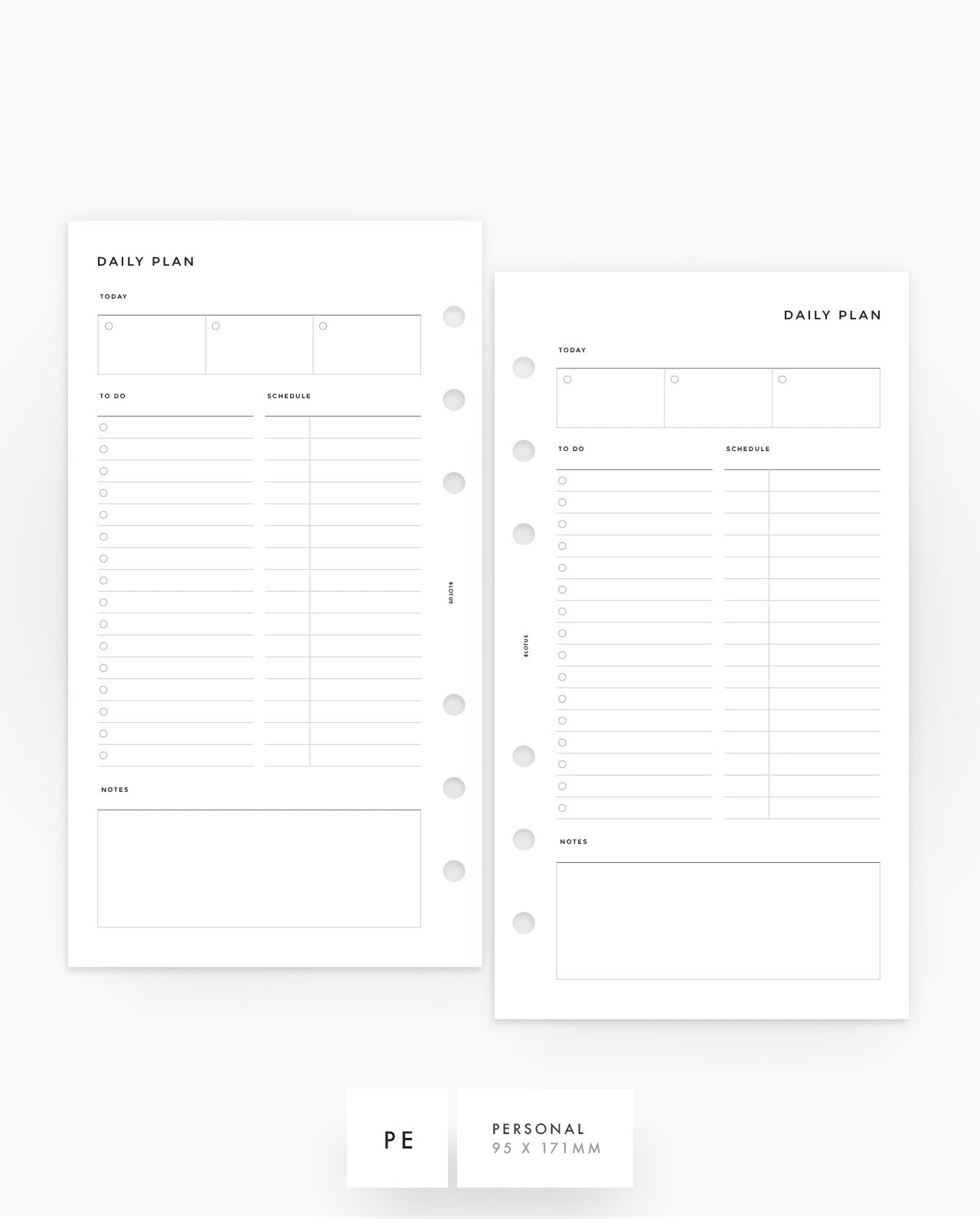 MN283 - Daily Blank Planner Inserts - SPECIAL ORDER